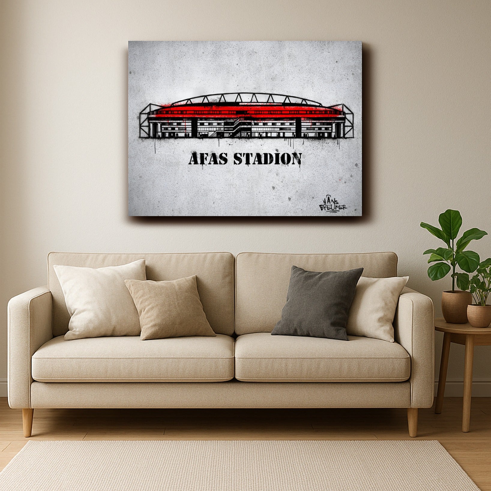 AFAS Stadion Alkmaar football stadium wall art AZ stadion illustratie