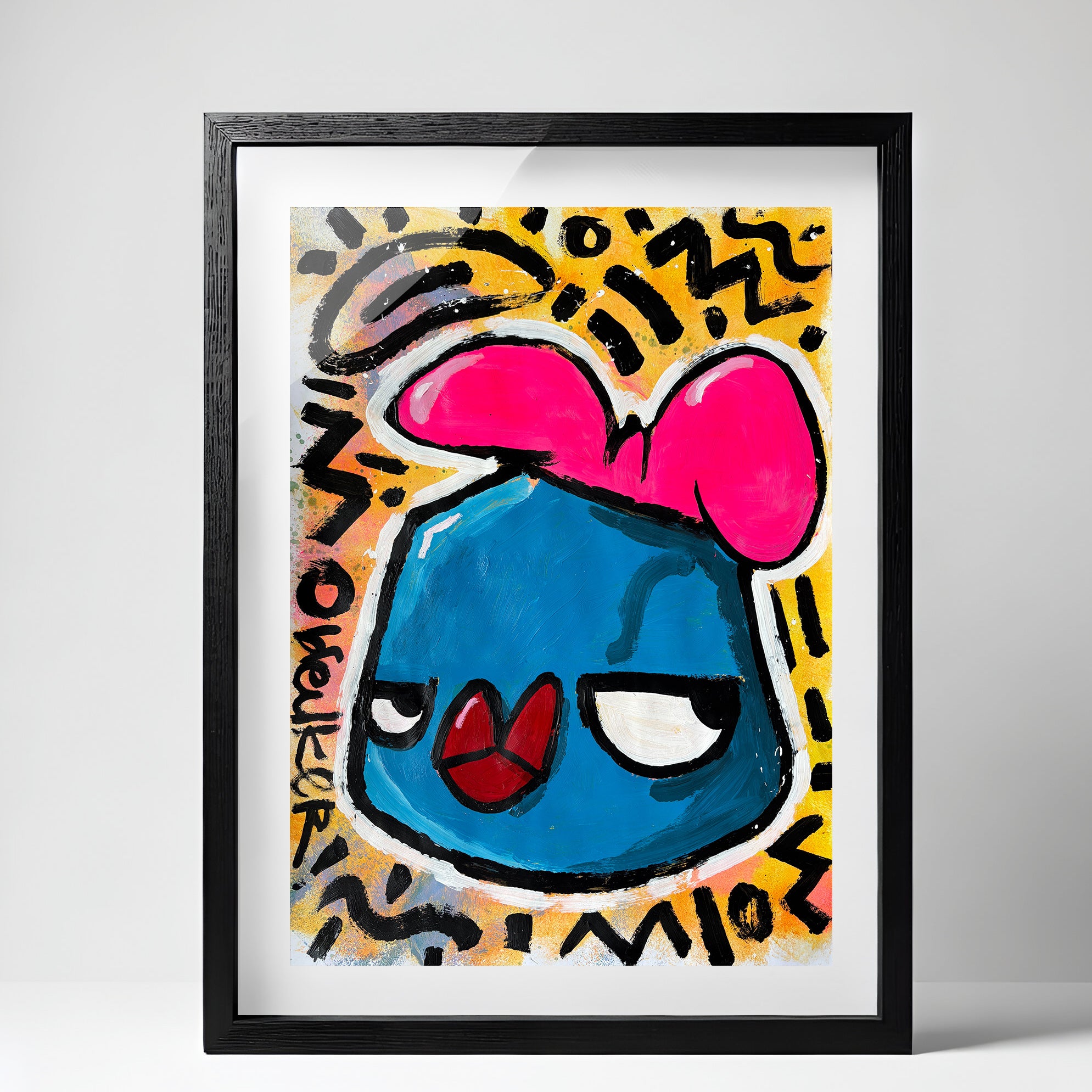 Andy on yellow pink c#cky. Acrylic on paper 50 x 70 cm.