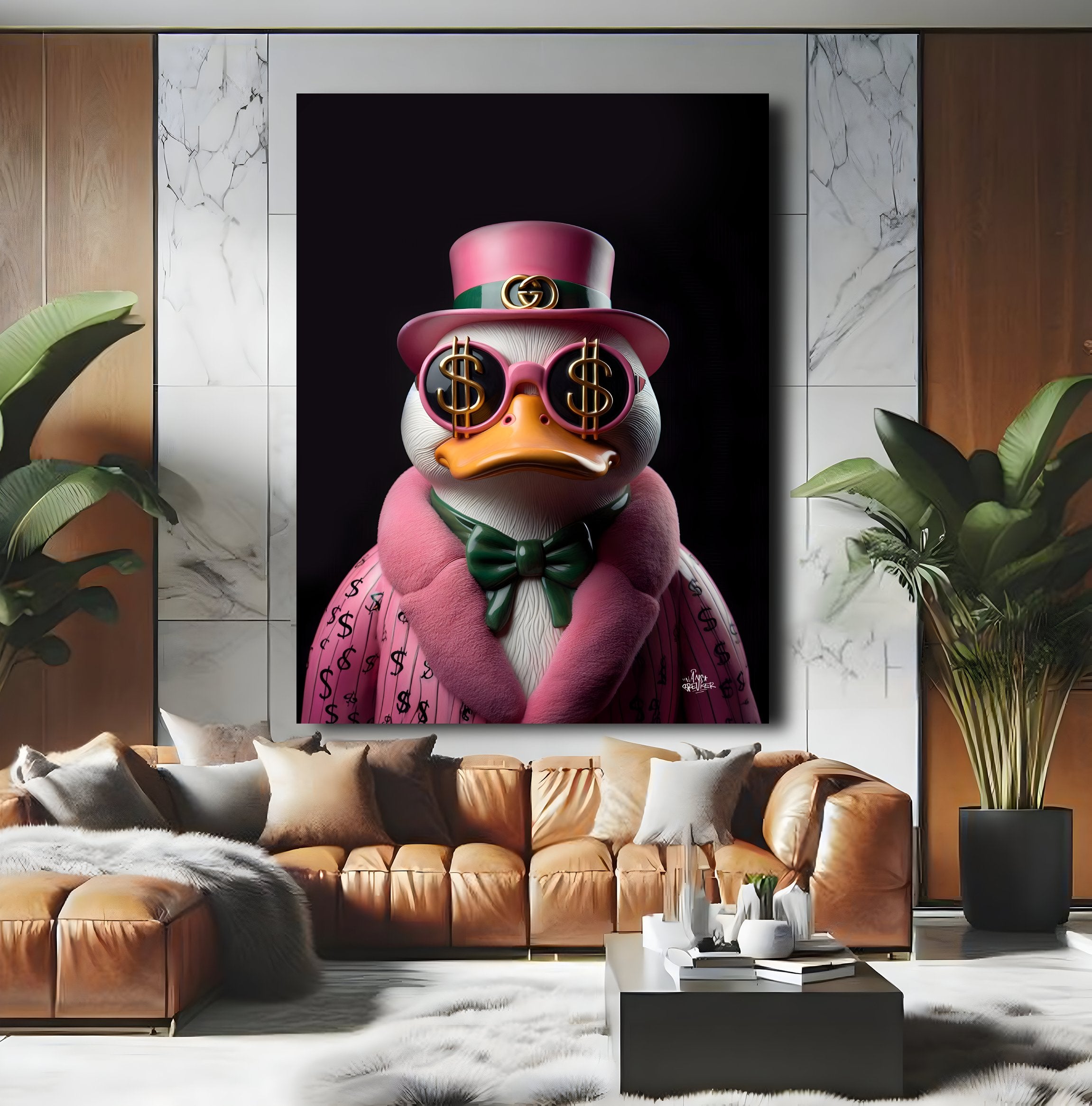 Pink flashy duck