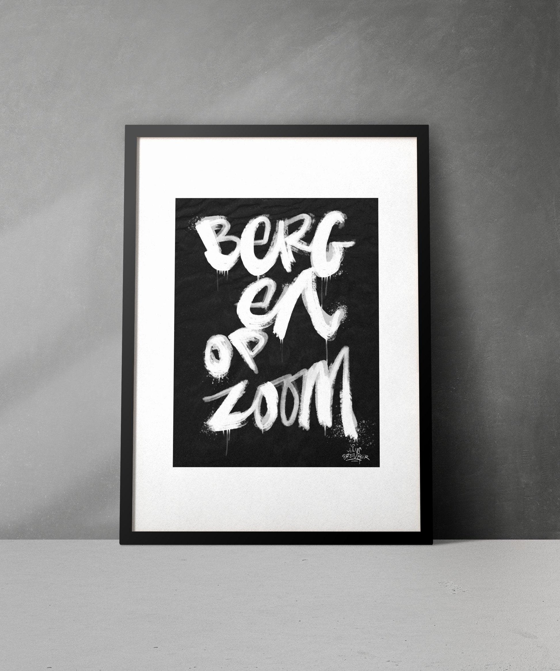 Kalligrafie Poster Bergen op Zoom - Hans Breuker
