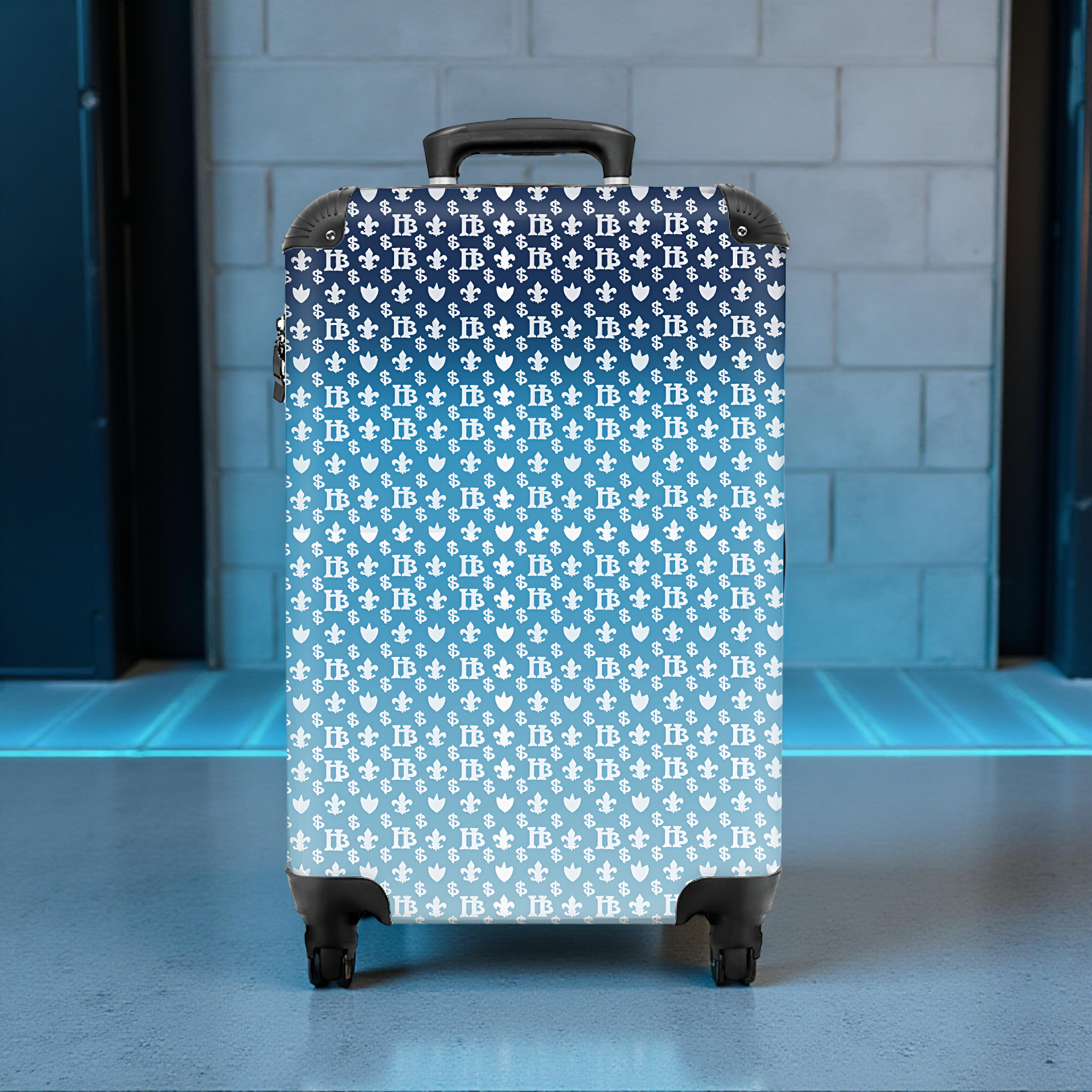 <tc>Blue Brucci motif suitcase hans breuker

</tc>
