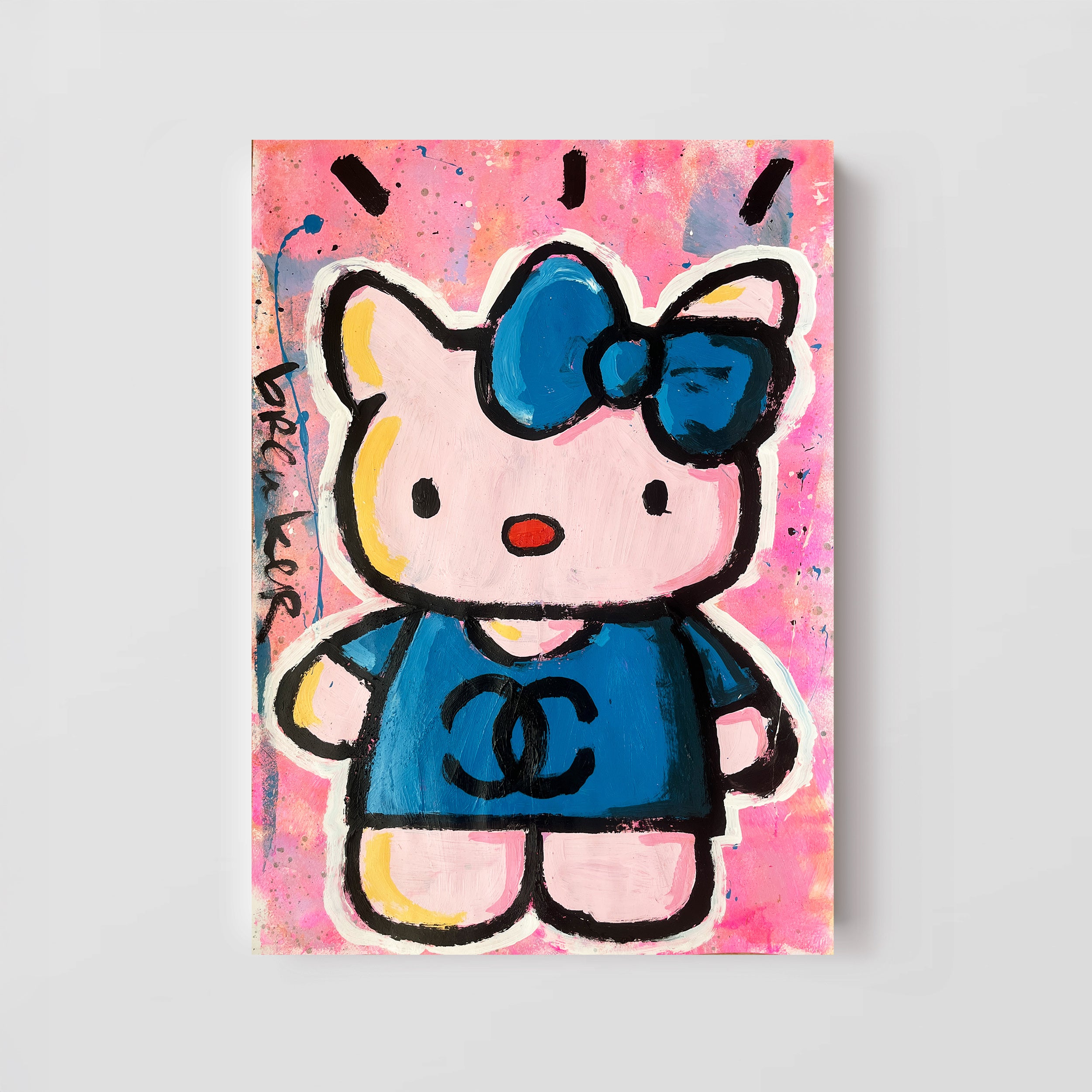 Chanel Hello Kitty. Acrylic on paper 50 x 70 cm