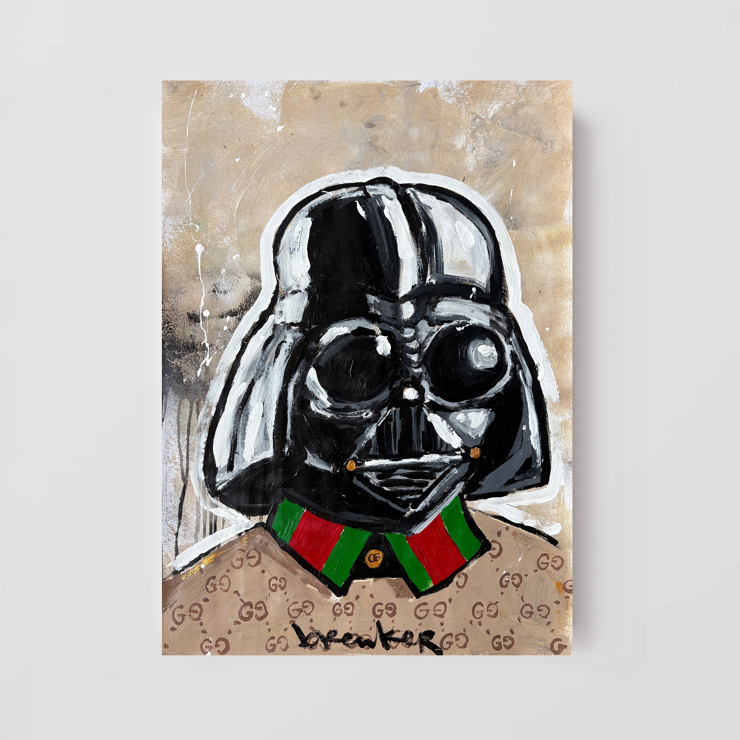 Darth Vader in Gucci. Acrylic on paper 50 x 70 cm.