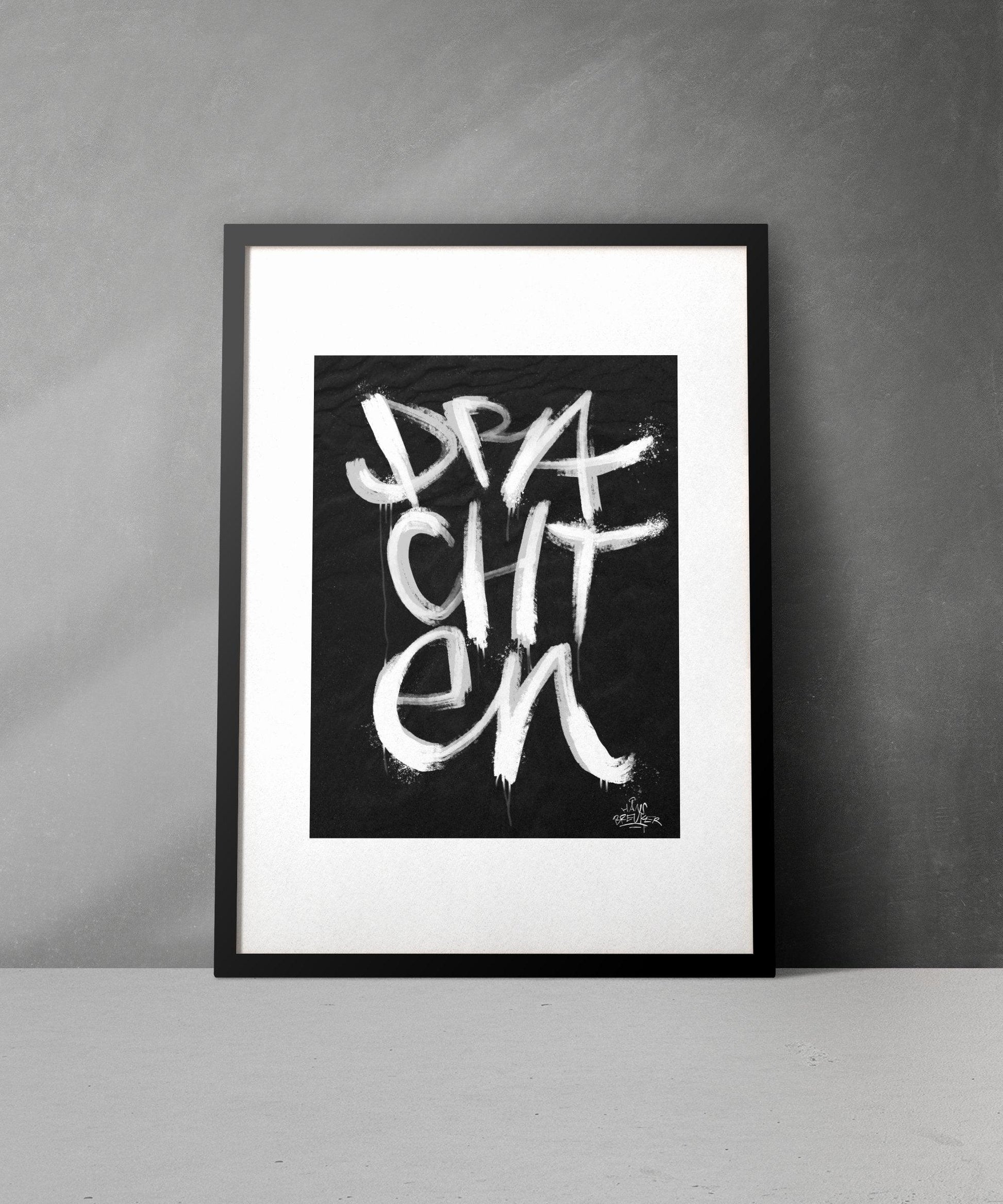 Kalligrafie Poster Drachten - Hans Breuker