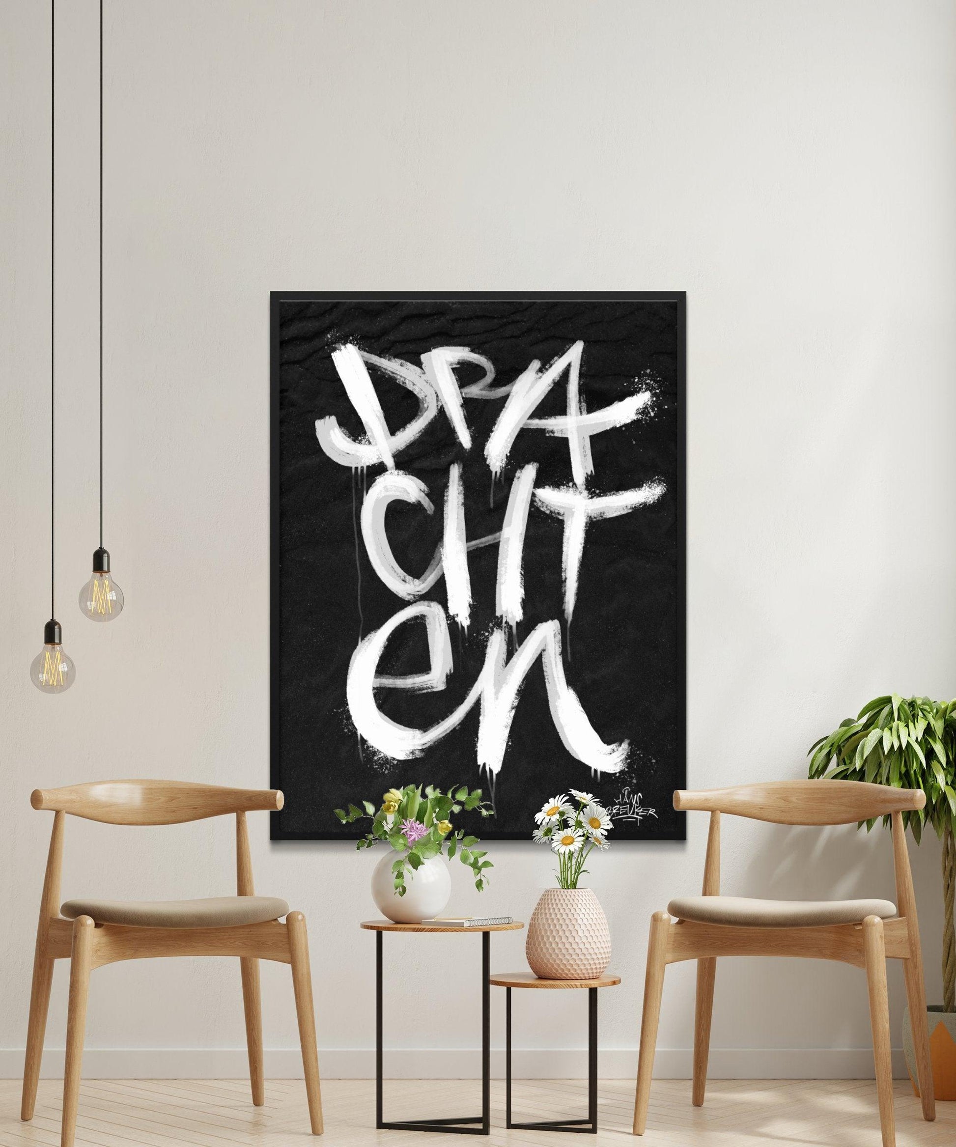 Kalligrafie Poster Drachten - Hans Breuker