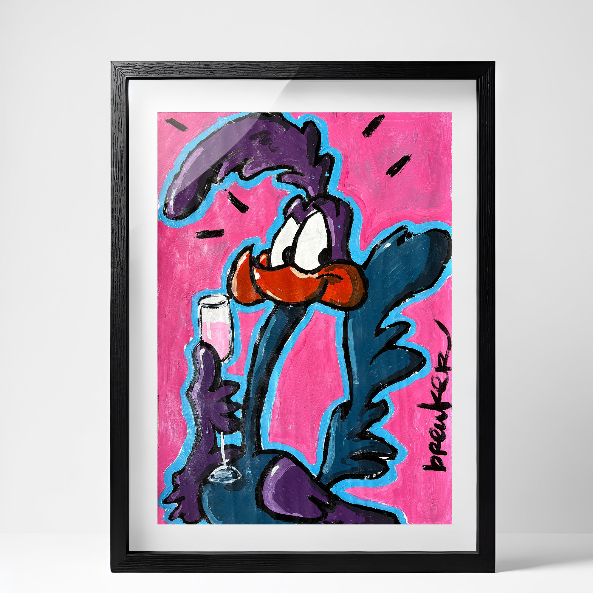Fast Champagne Love. Acrylic on paper 50 x 70 cm. (kopie)