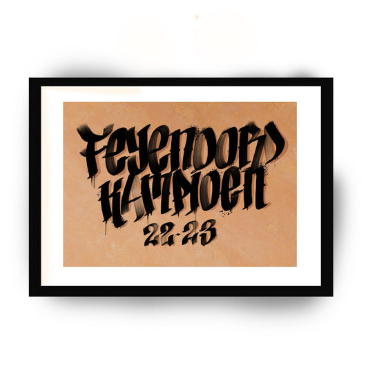 Feyenoord kampioen zwart classic calligraffiti 2022 - 2023 - Hans Breuker
