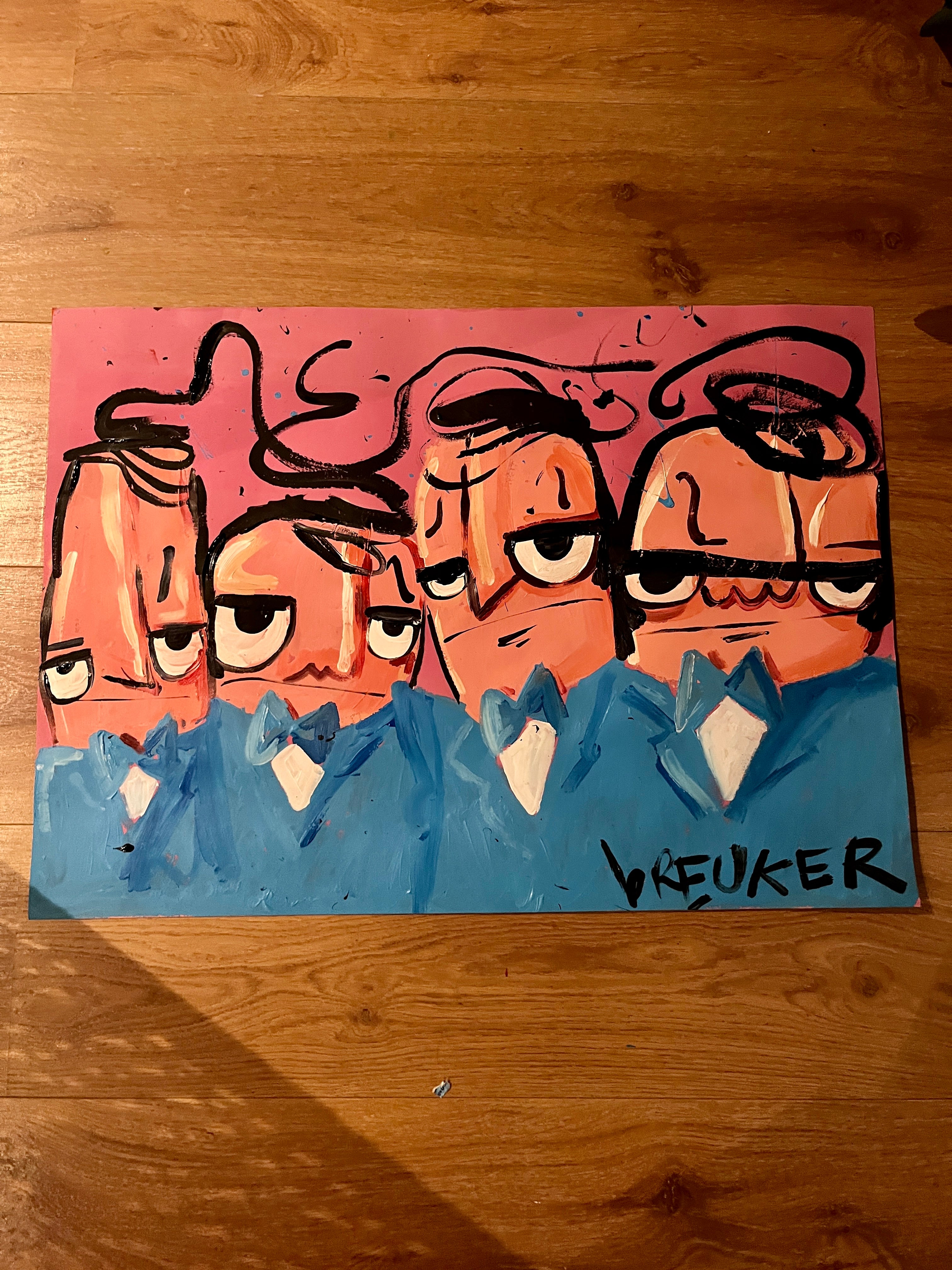 Painting 50 x 70 cm on paper quartet