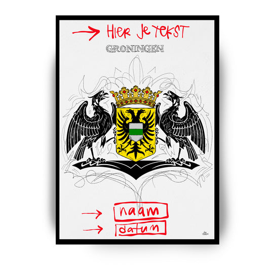 Gepersonaliseerd Stadswapen van Groningen poster