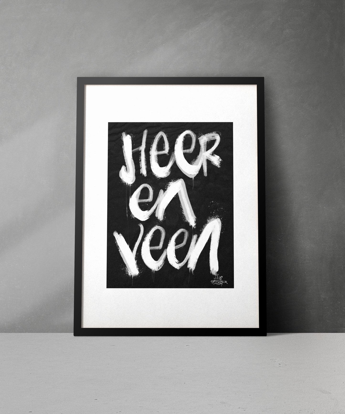 Kalligrafie Poster Heerenveen - Hans Breuker