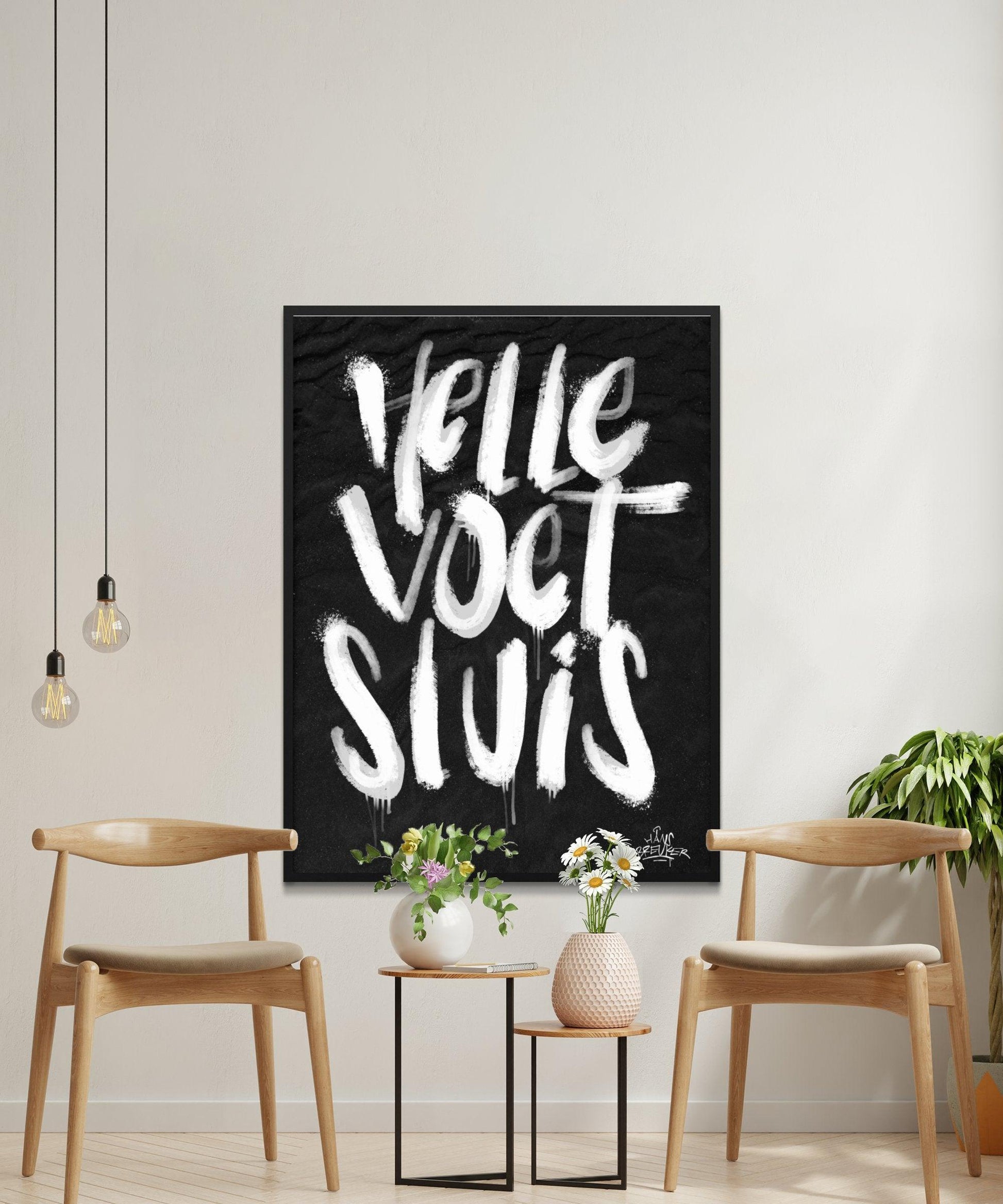 Kalligrafie Poster Hellevoetsluis - Hans Breuker