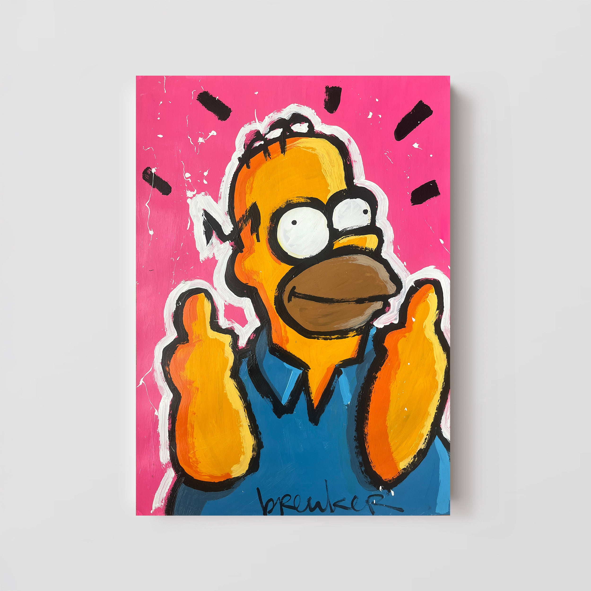Homer f#ck off. Acrylic on paper 50 x 70 cm