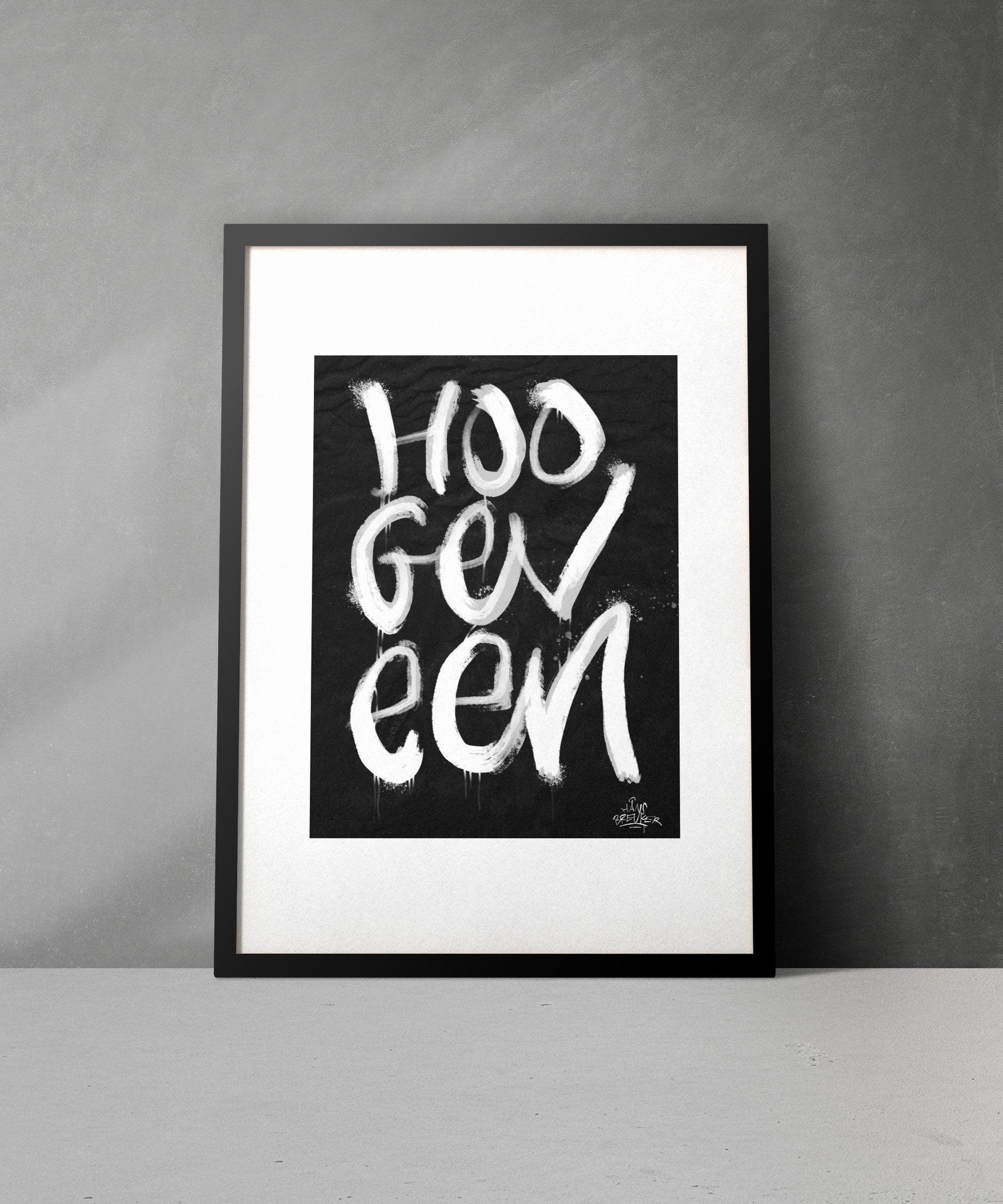 Kalligrafie Poster Hoogeveen - Hans Breuker