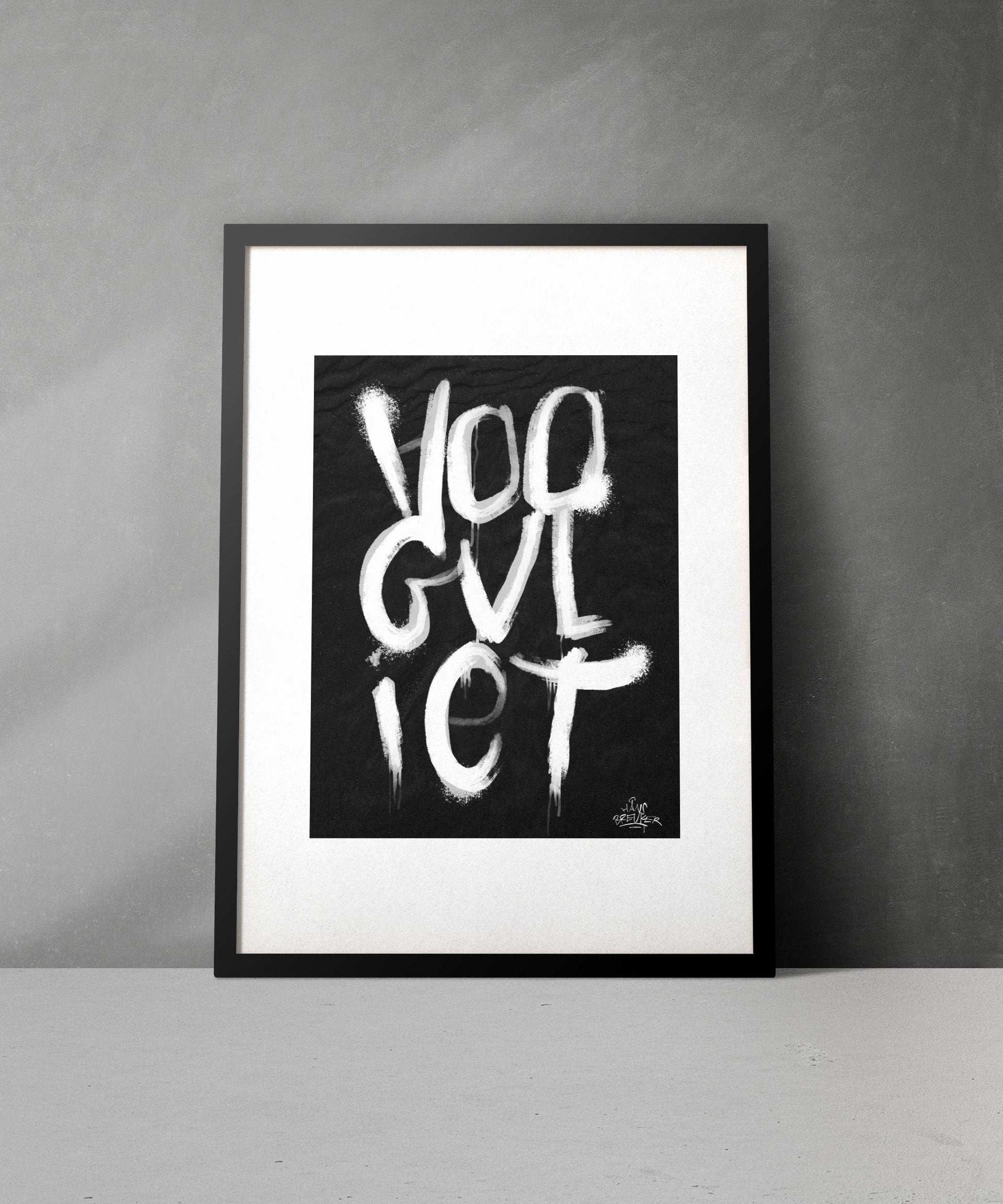 Kalligrafie Poster Hoogvliet - Hans Breuker