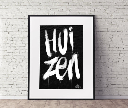 Kalligrafie Poster Huizen - Hans Breuker