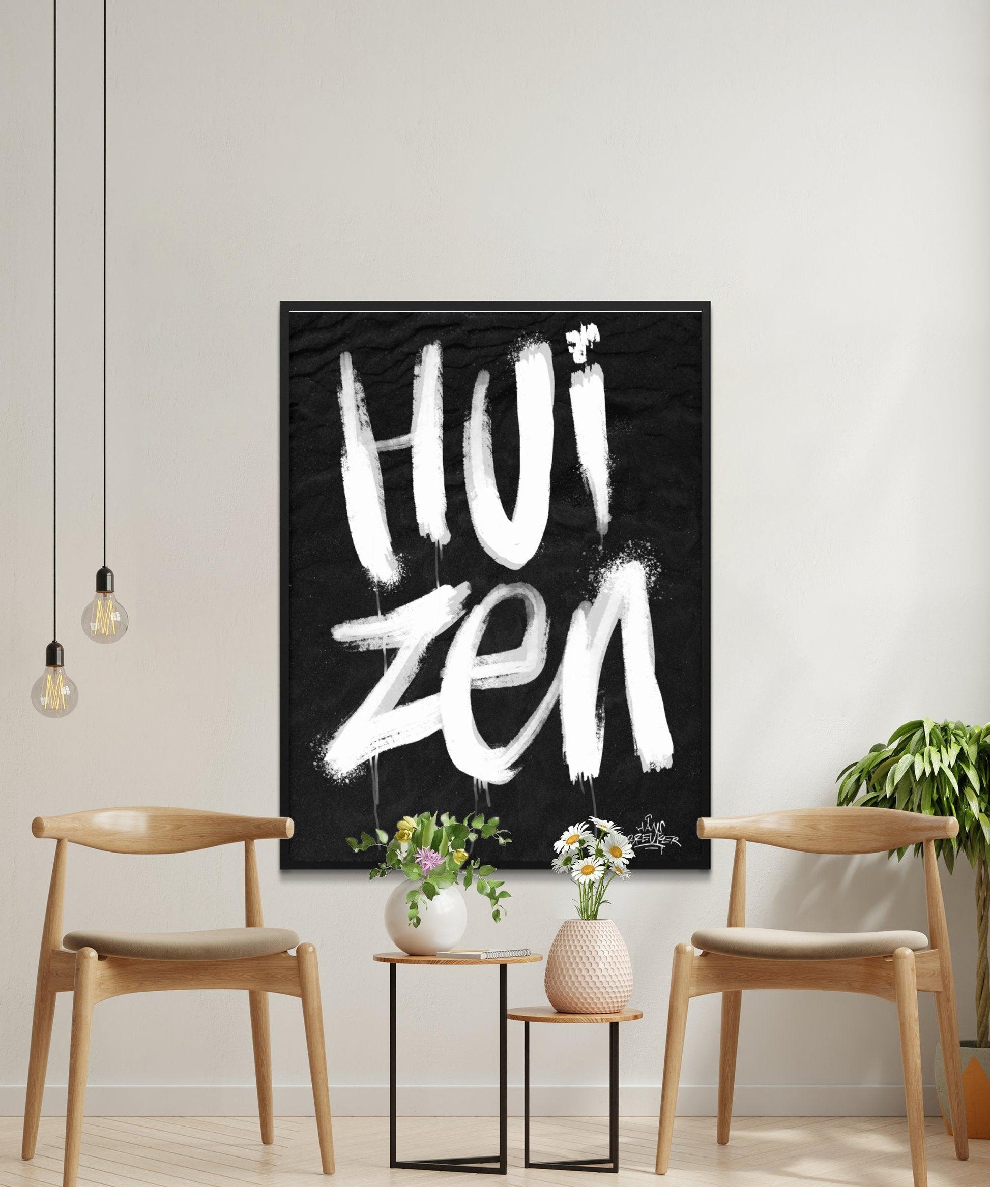Kalligrafie Poster Huizen - Hans Breuker