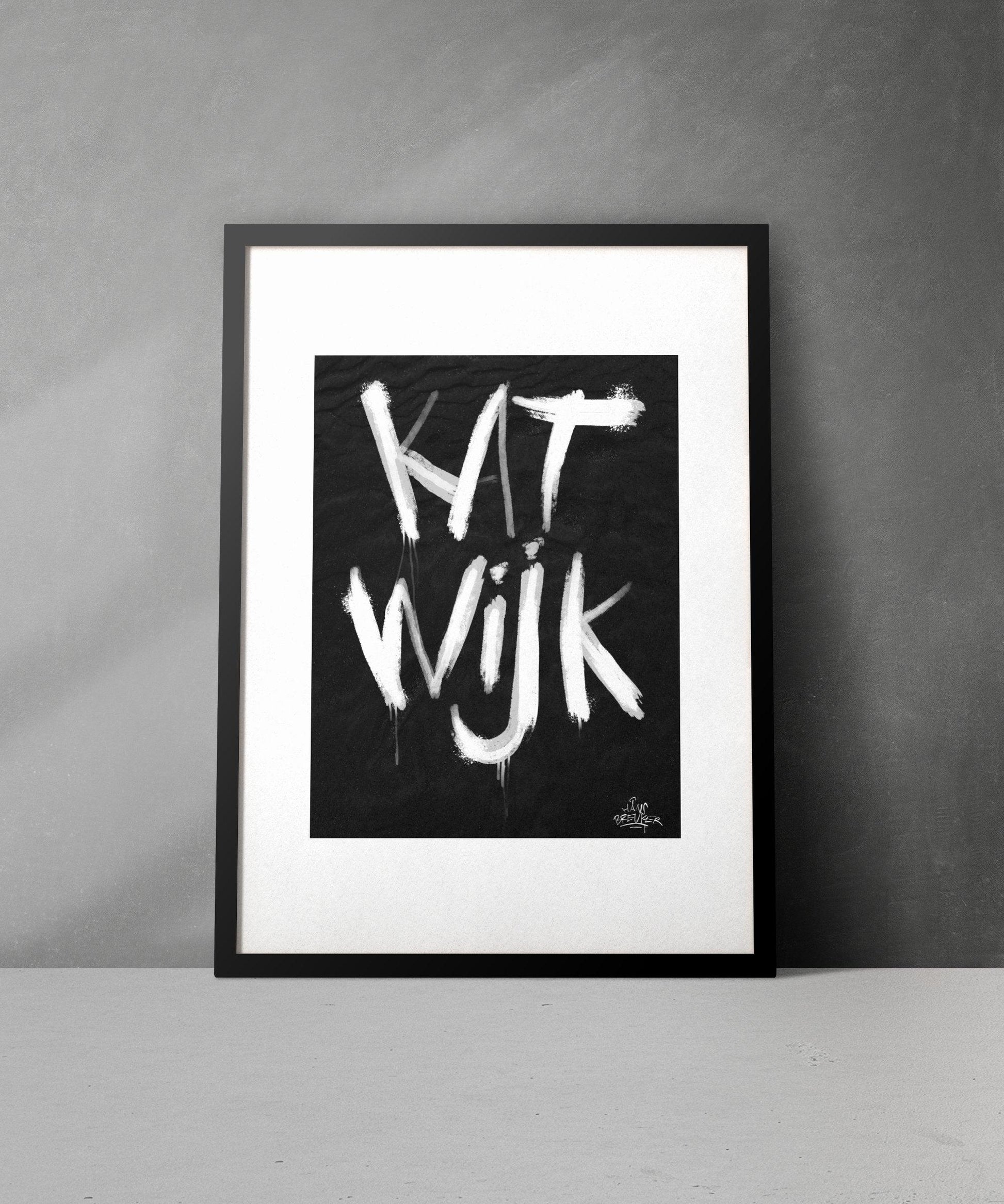 Kalligrafie Poster Katwijk - Hans Breuker