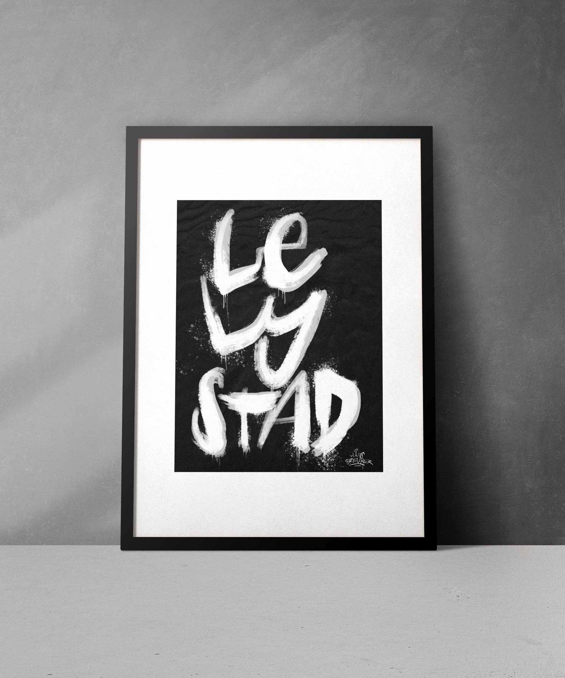 Kalligrafie Poster Lelystad - Hans Breuker