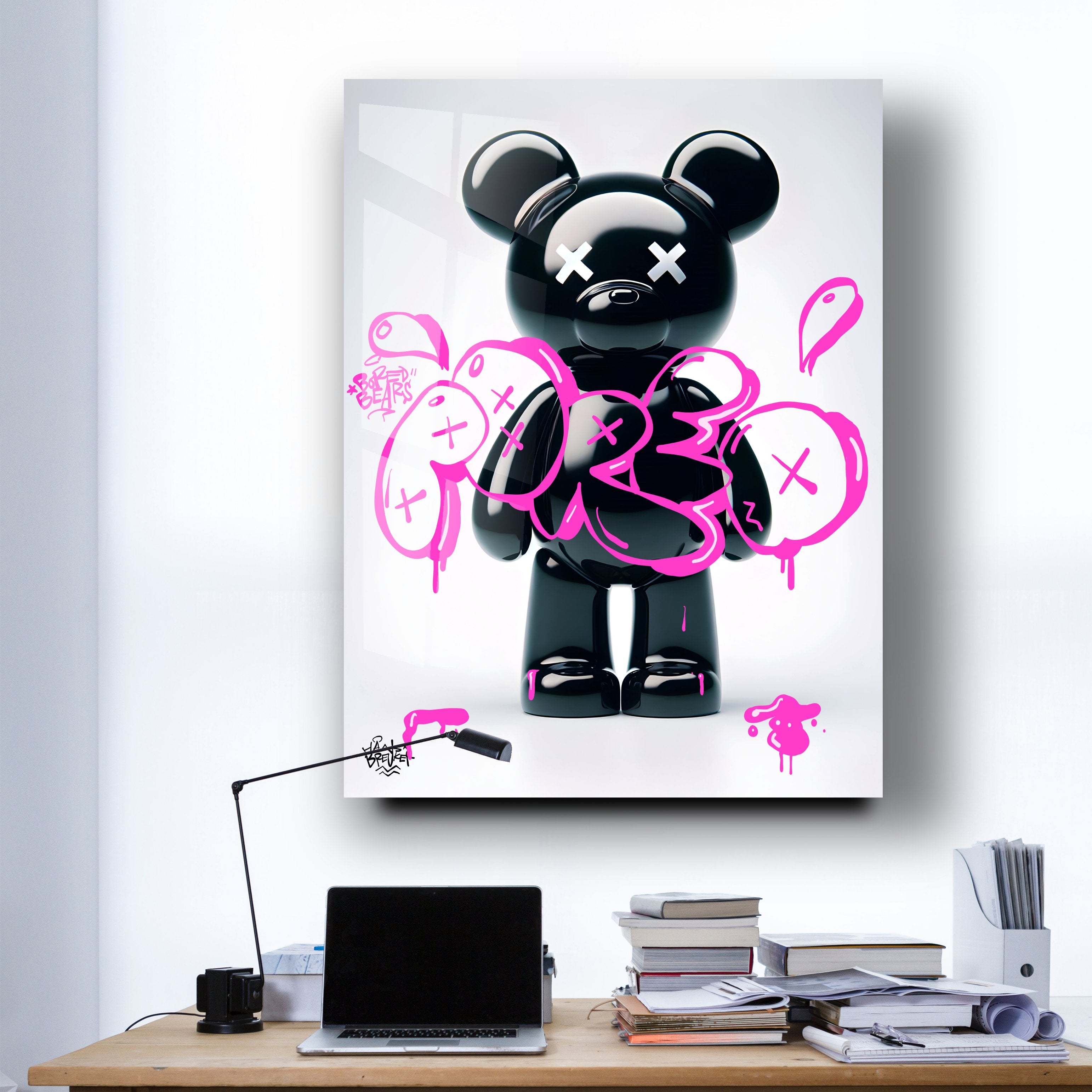 Bored bear throw up pink