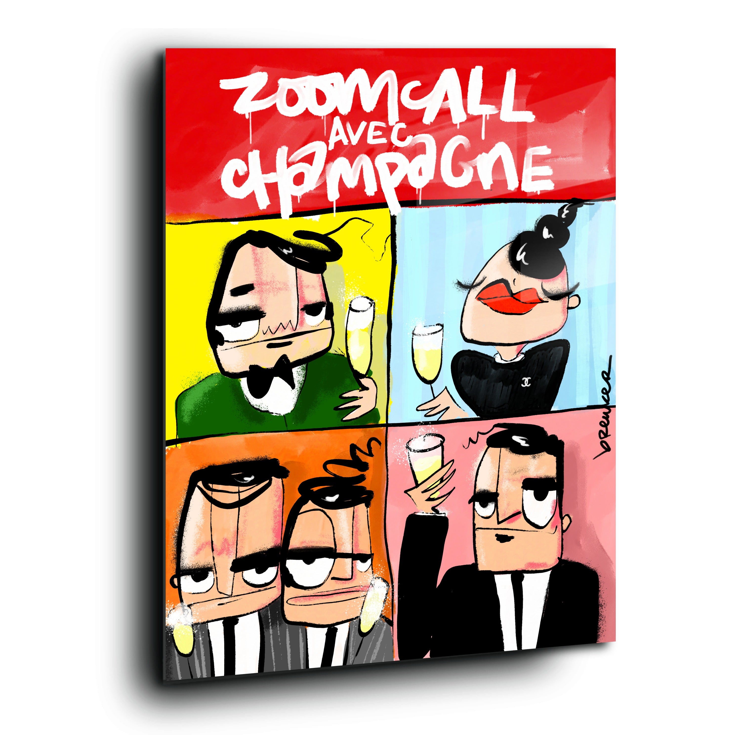 Zoomcall avec champagne