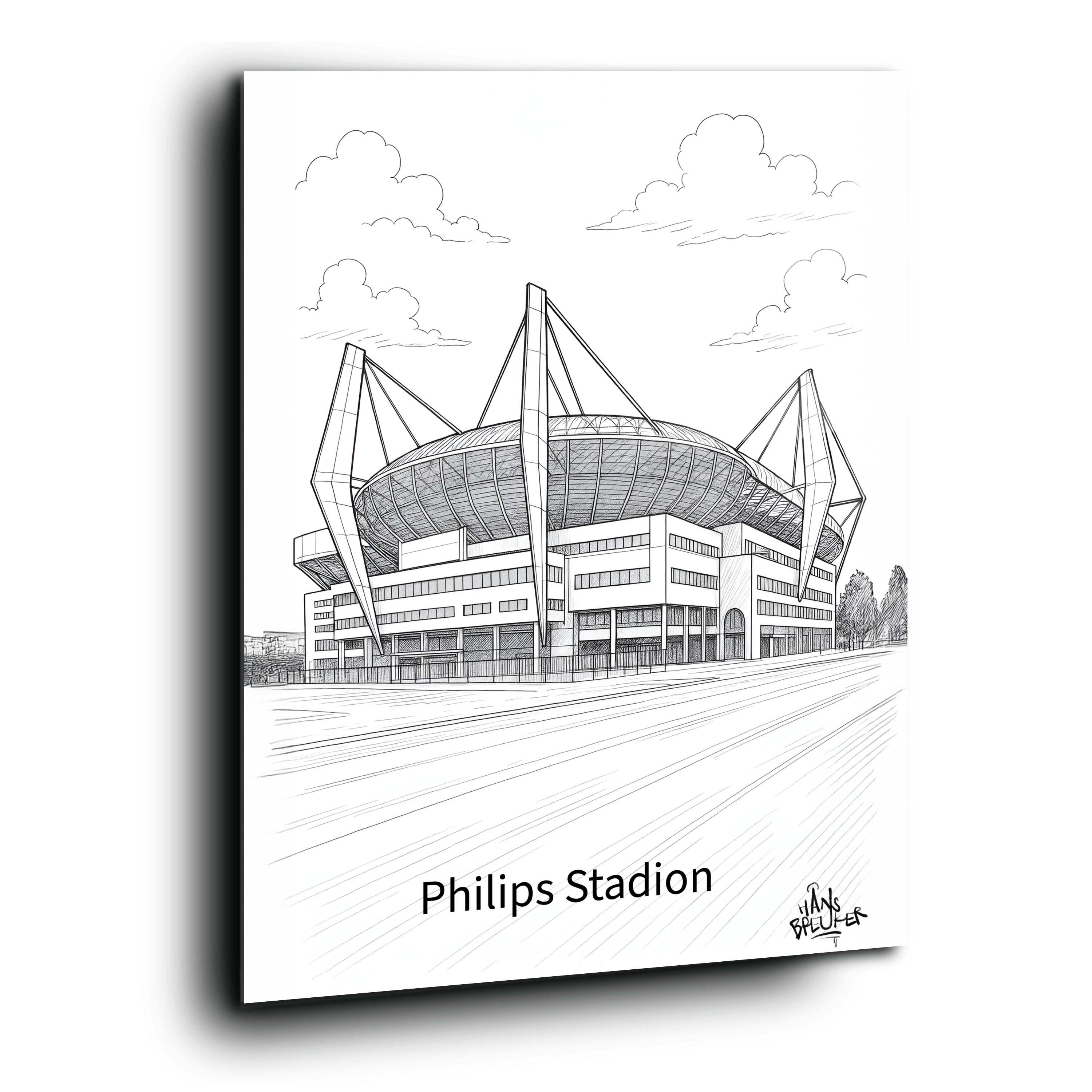 Philips stadion lijntekening kunst