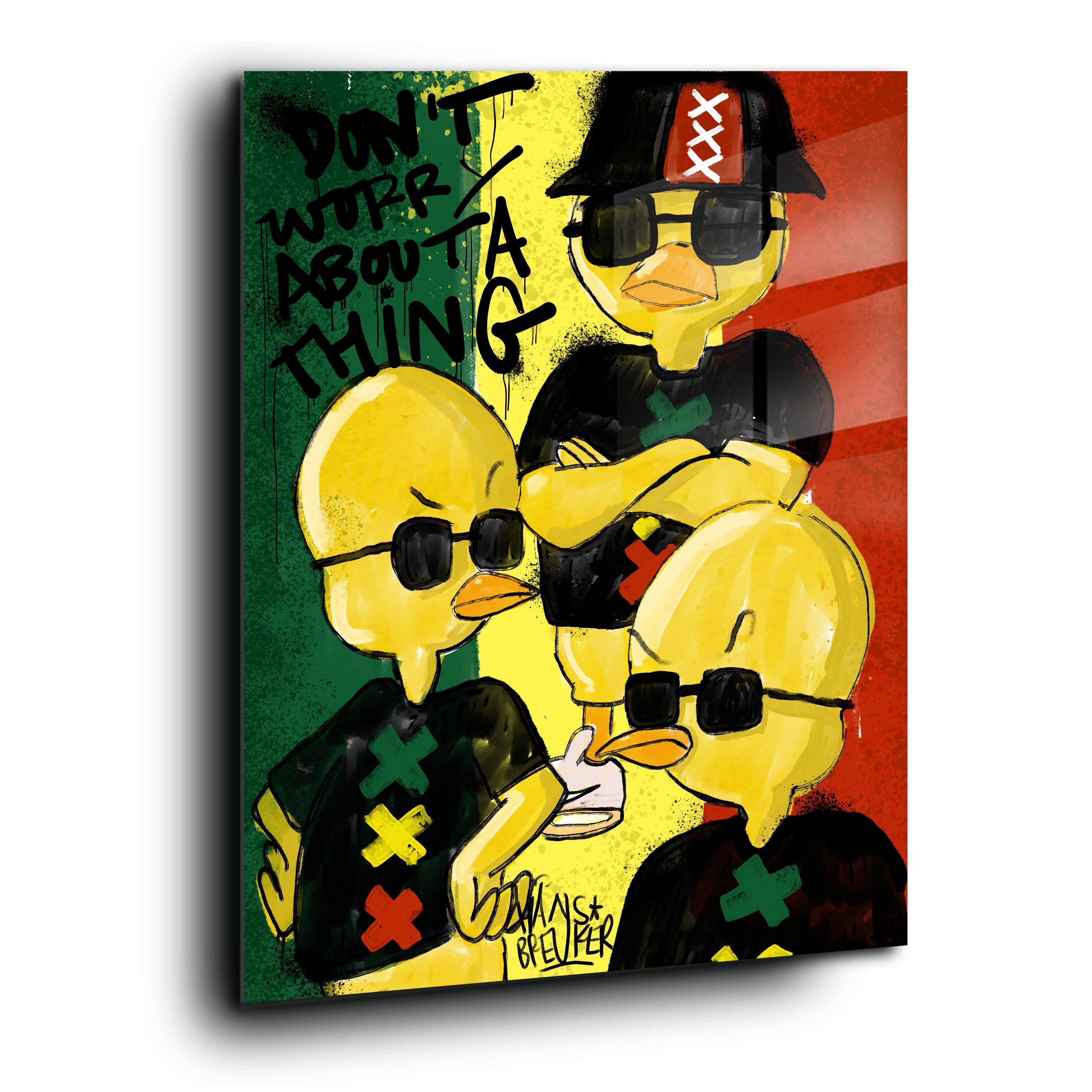 Three yellow birds.