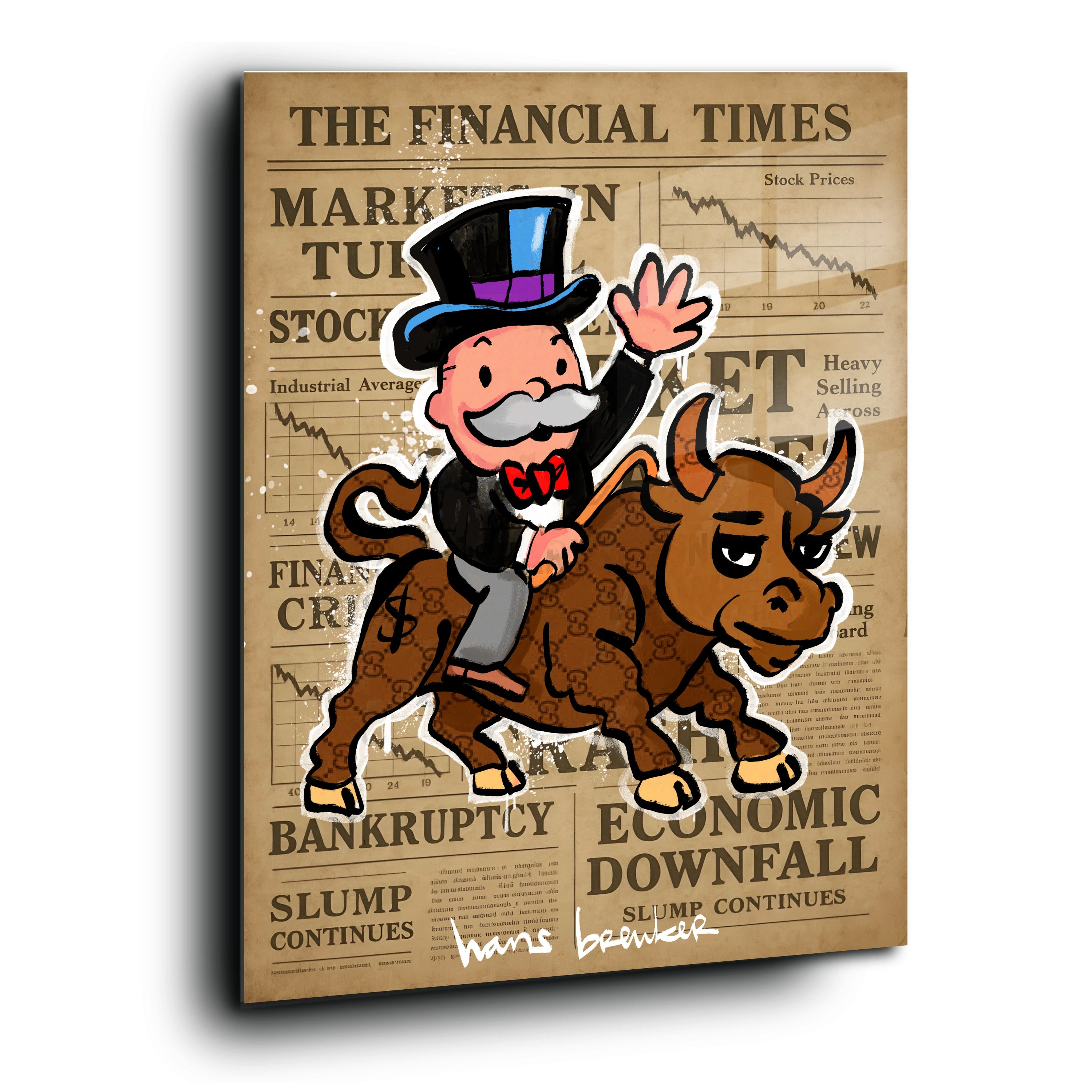 Bullmarket Mr Monops on a vintage Financial Times