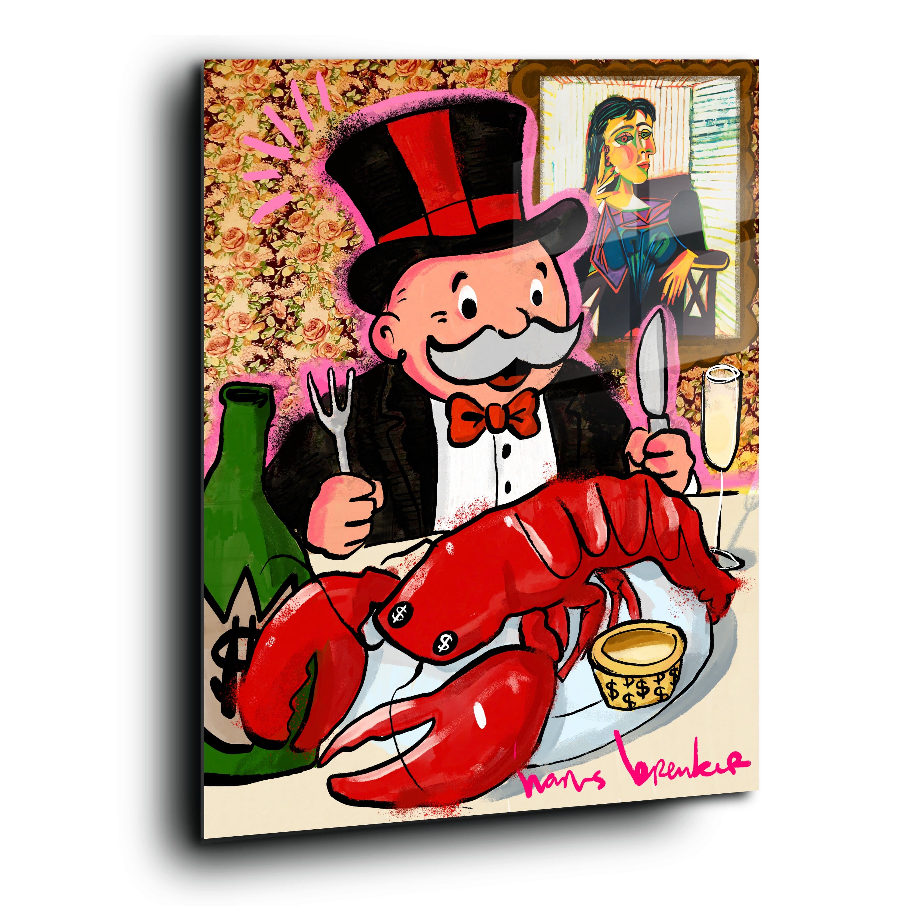 Picasso lobster dinner. Mr. Monops