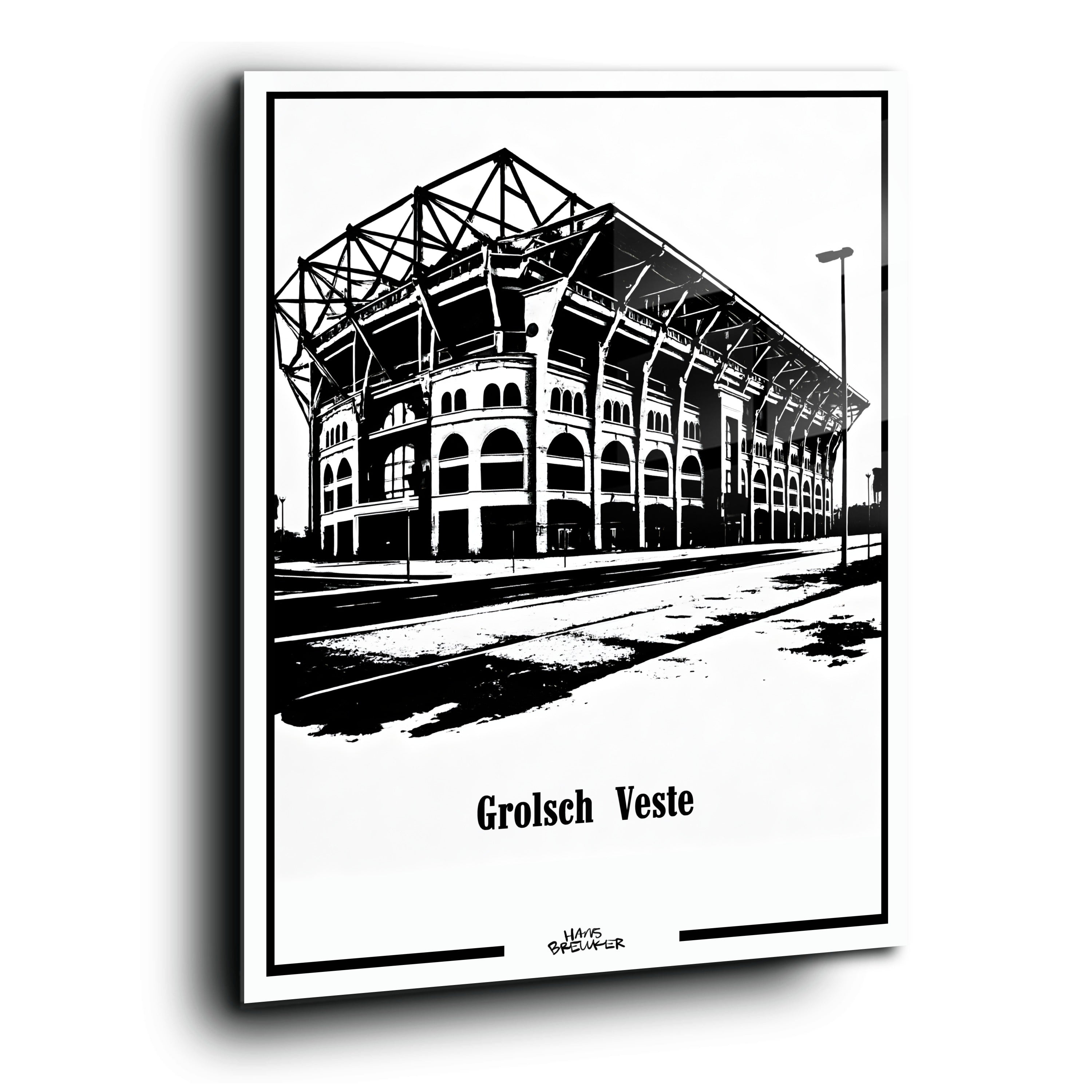 Grolsch-Weste, schwarz-weiße Schablonenkunst