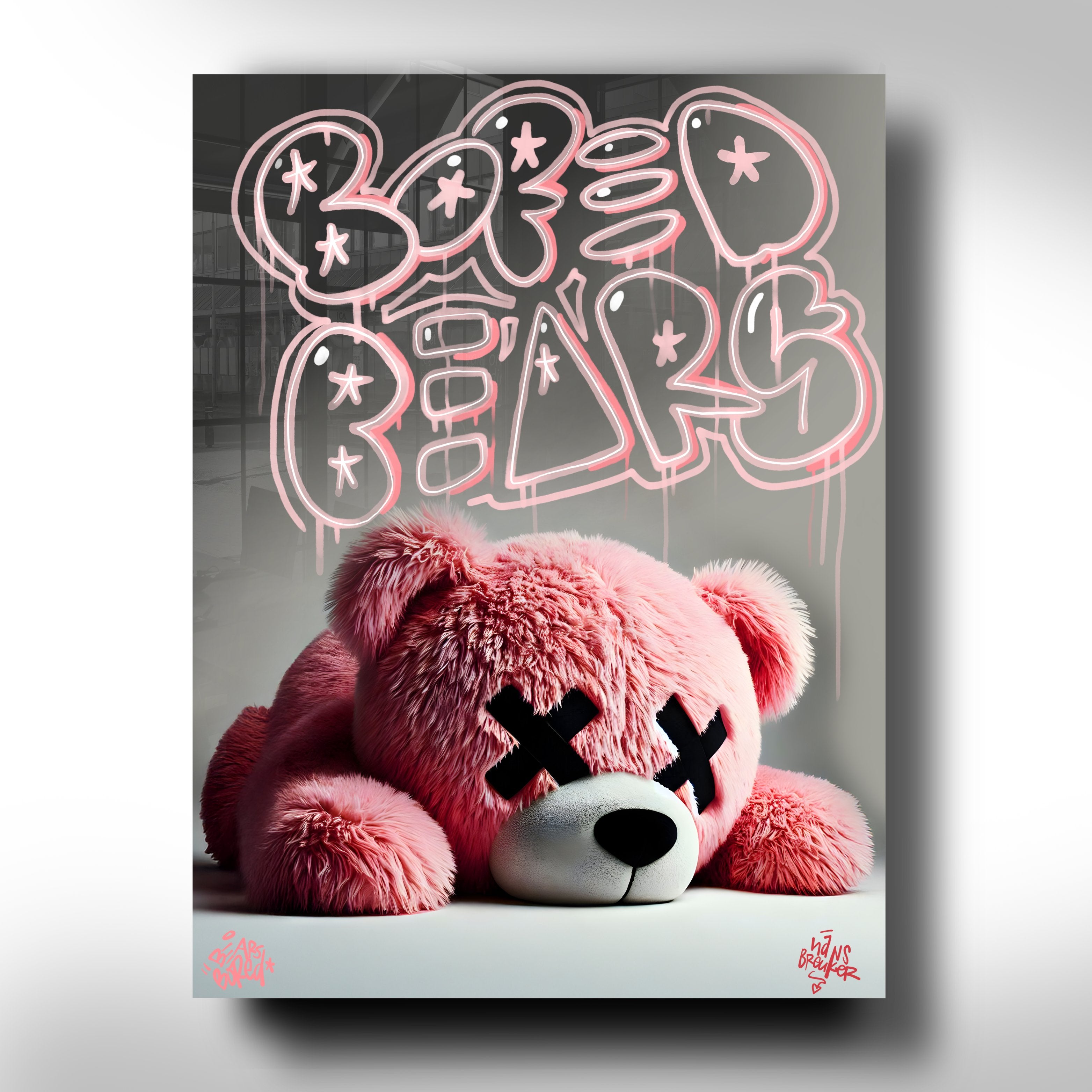 Pink Fluff 01. Bored Bear.