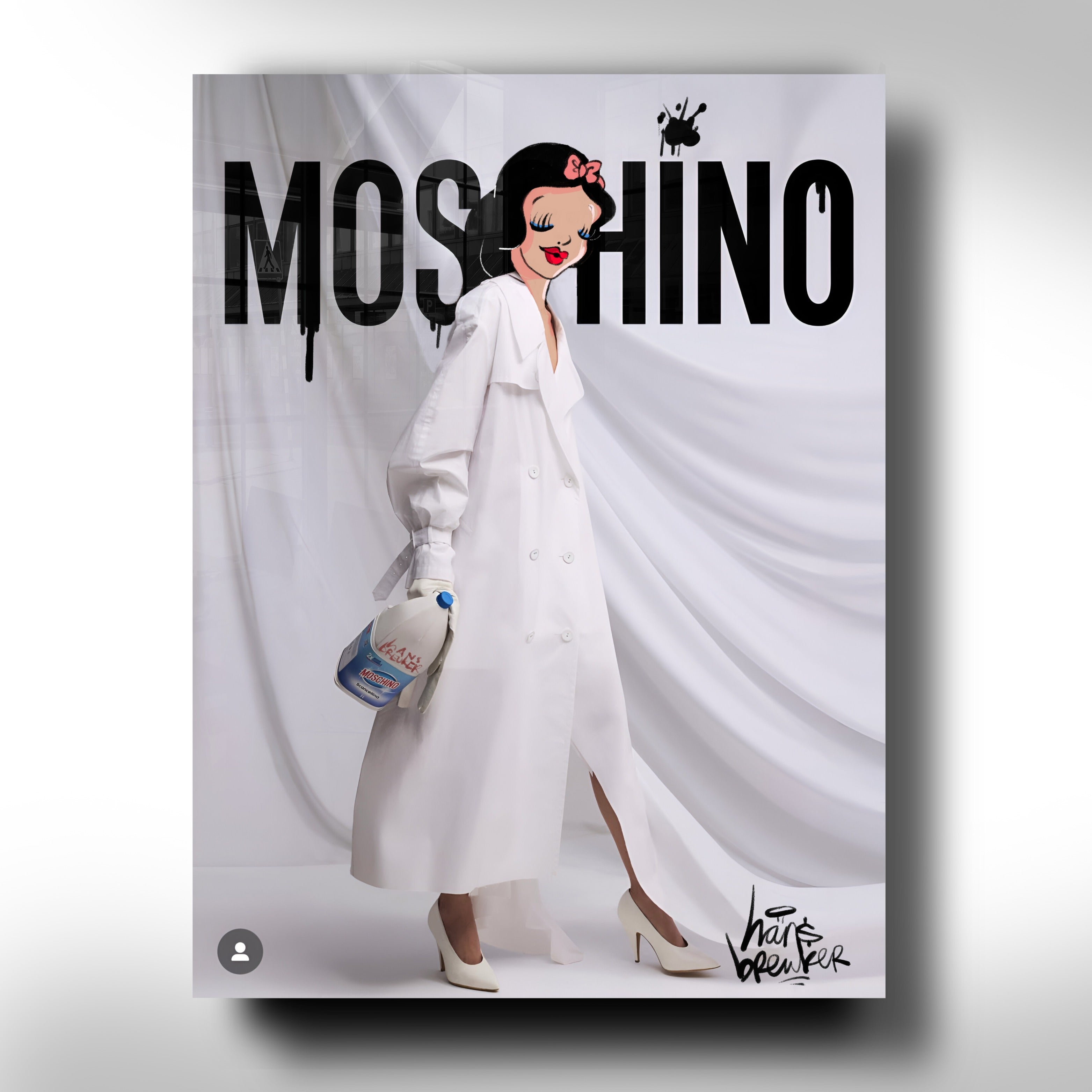 Snow White Pop Art meets Moschino. Plexiglas: 60 x 80 cm (20 x 30 inch)
