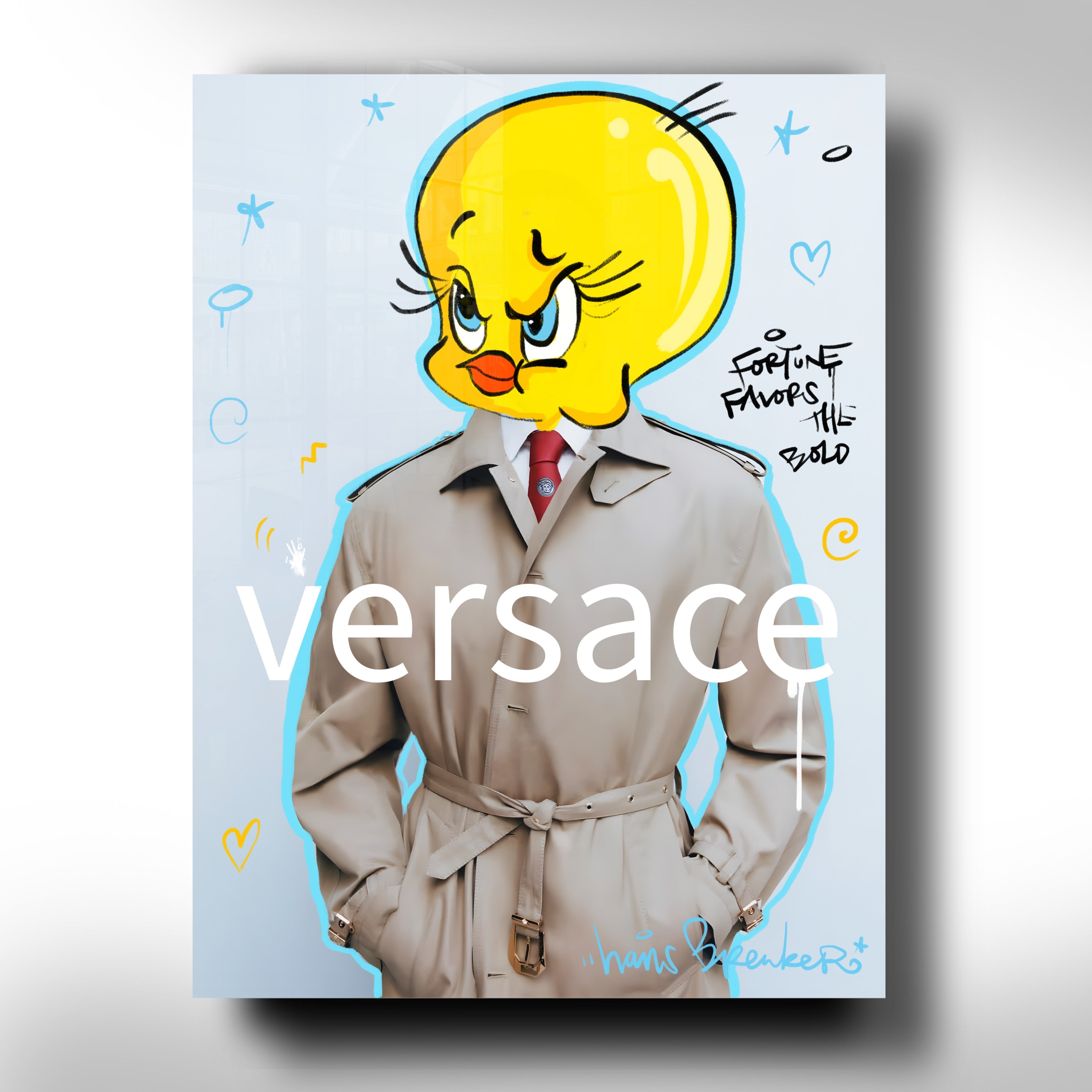 Fortune favors the bold Tweety Versace pop art 60 x 80 cm (20 x 30 inch)