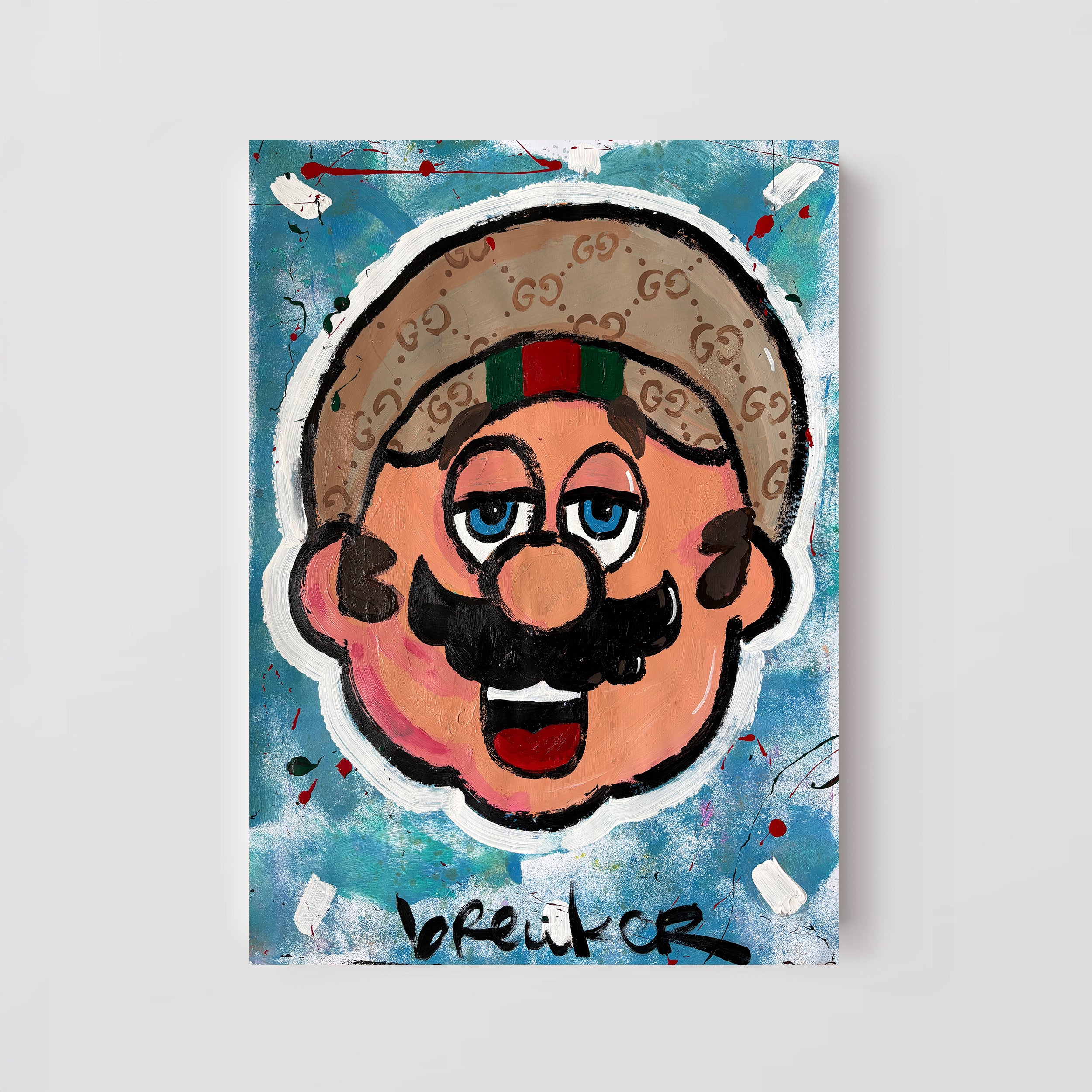 Mario Gucci Hat. Acrylic on paper 50 x 70 cm