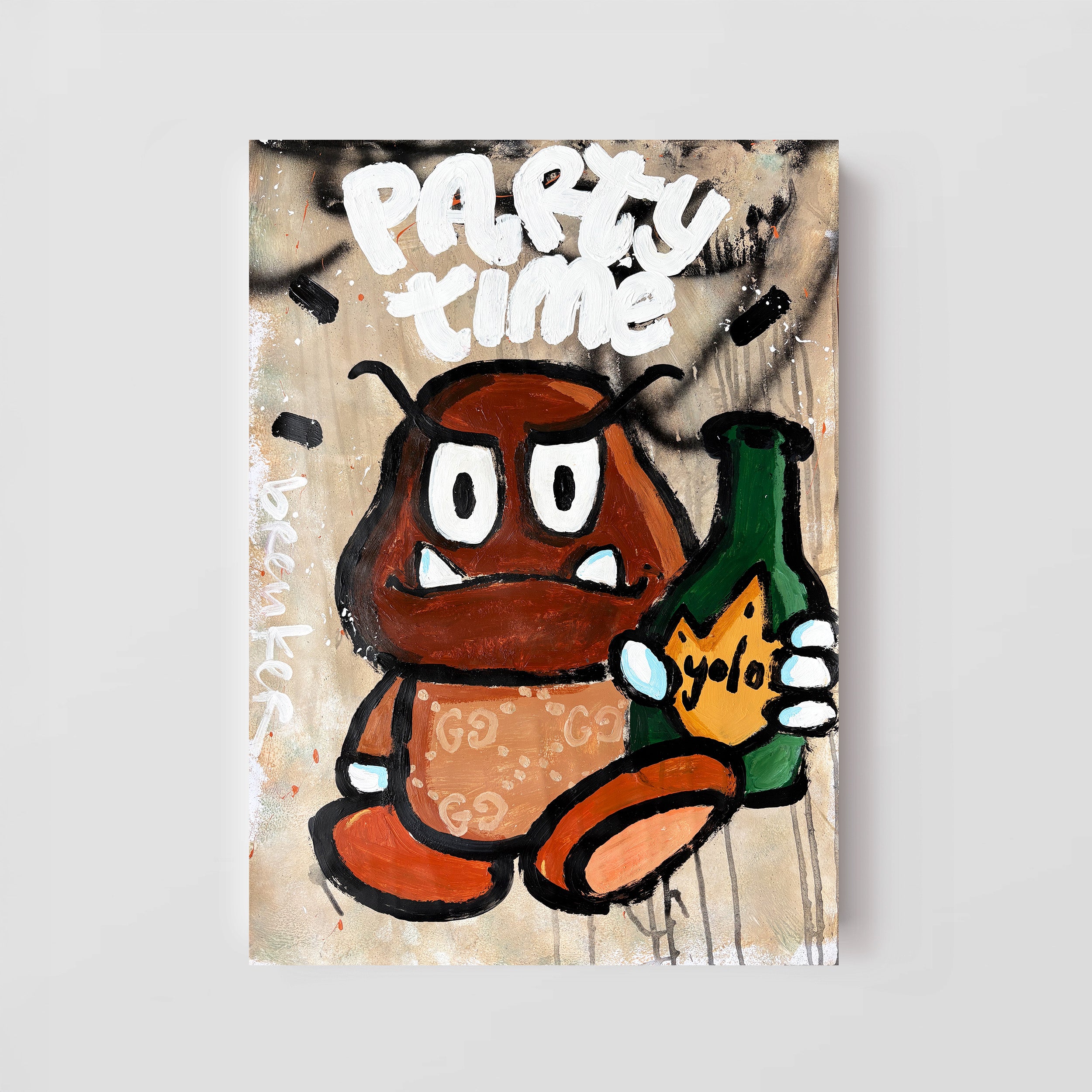 Party Time Yolo. Acrylic on paper 50 x 70 cm