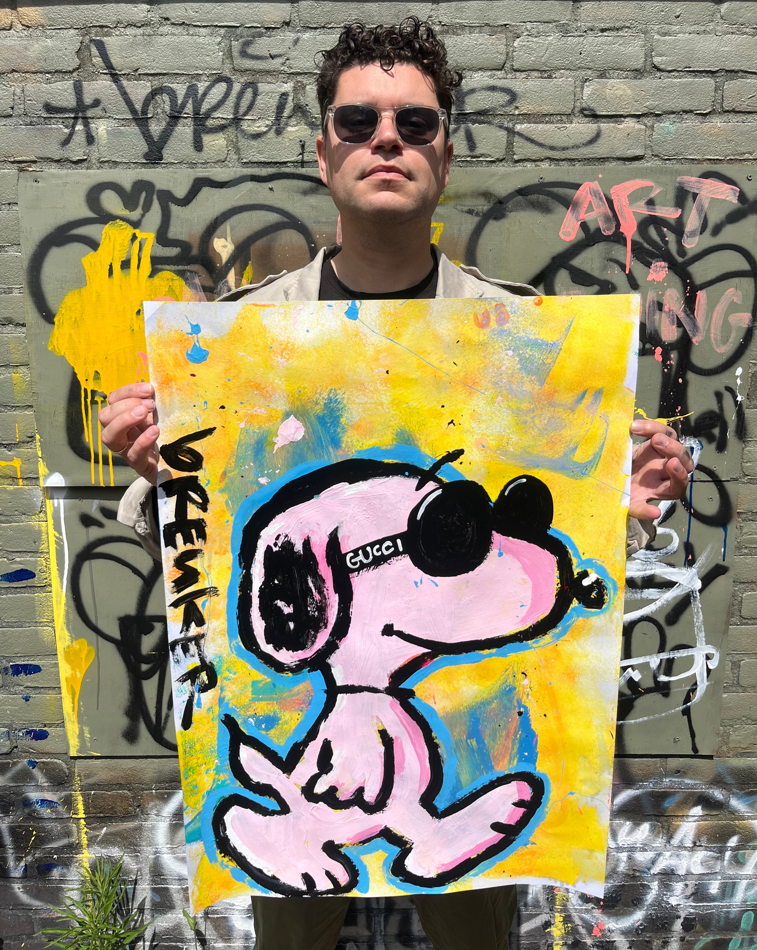 Snoops Gucci glasses. Acrylic on paper 50 x 70 cm