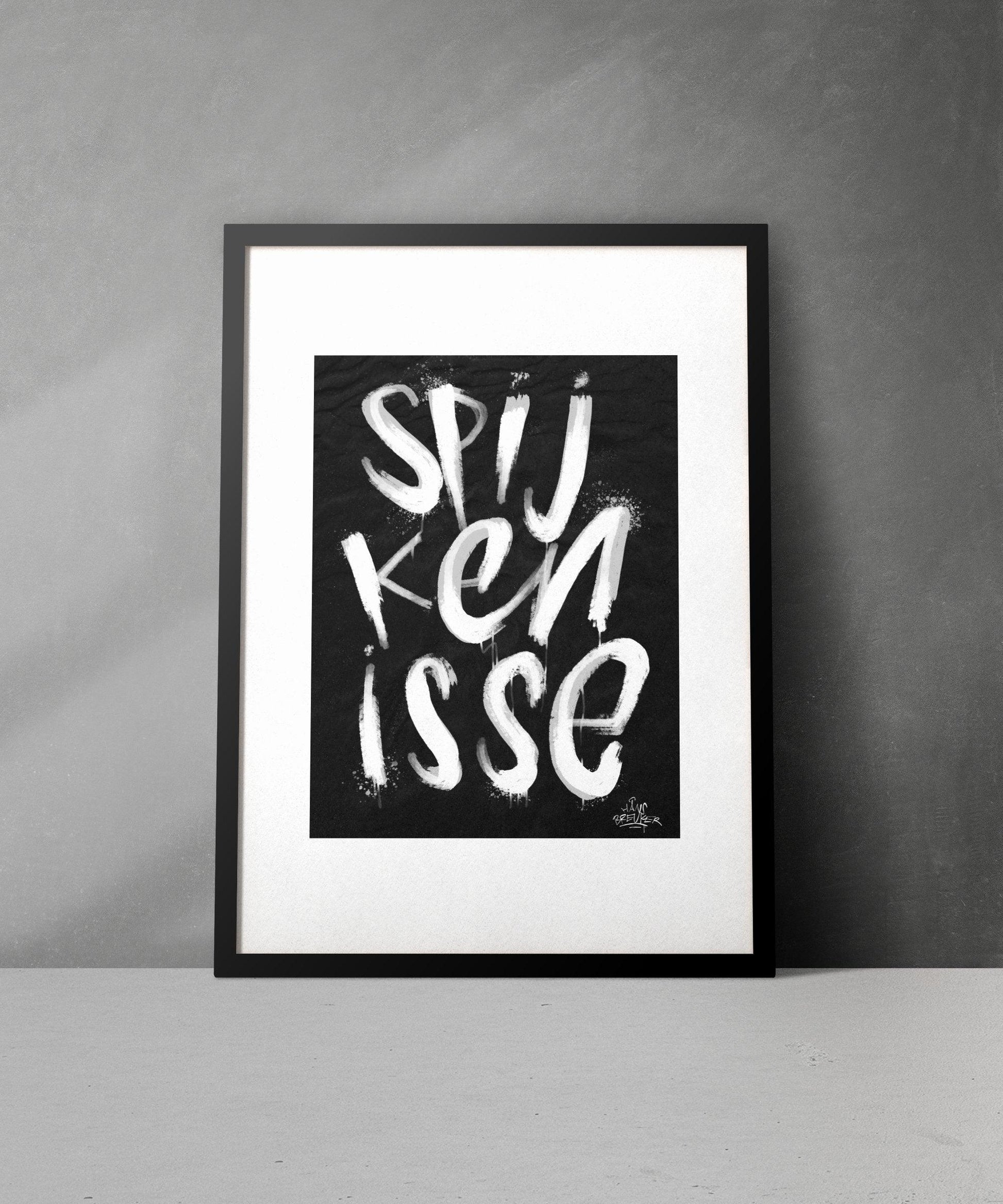 Kalligrafie Poster Spijkenisse - Hans Breuker