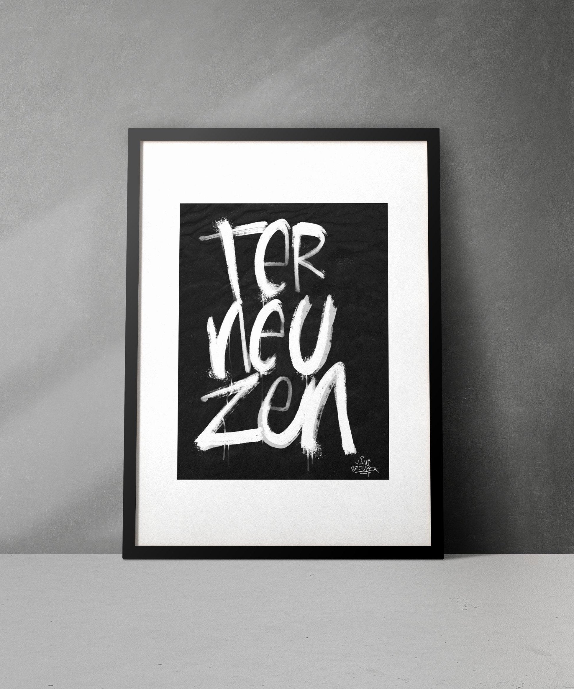 Kalligrafie Poster Terneuzen - Hans Breuker