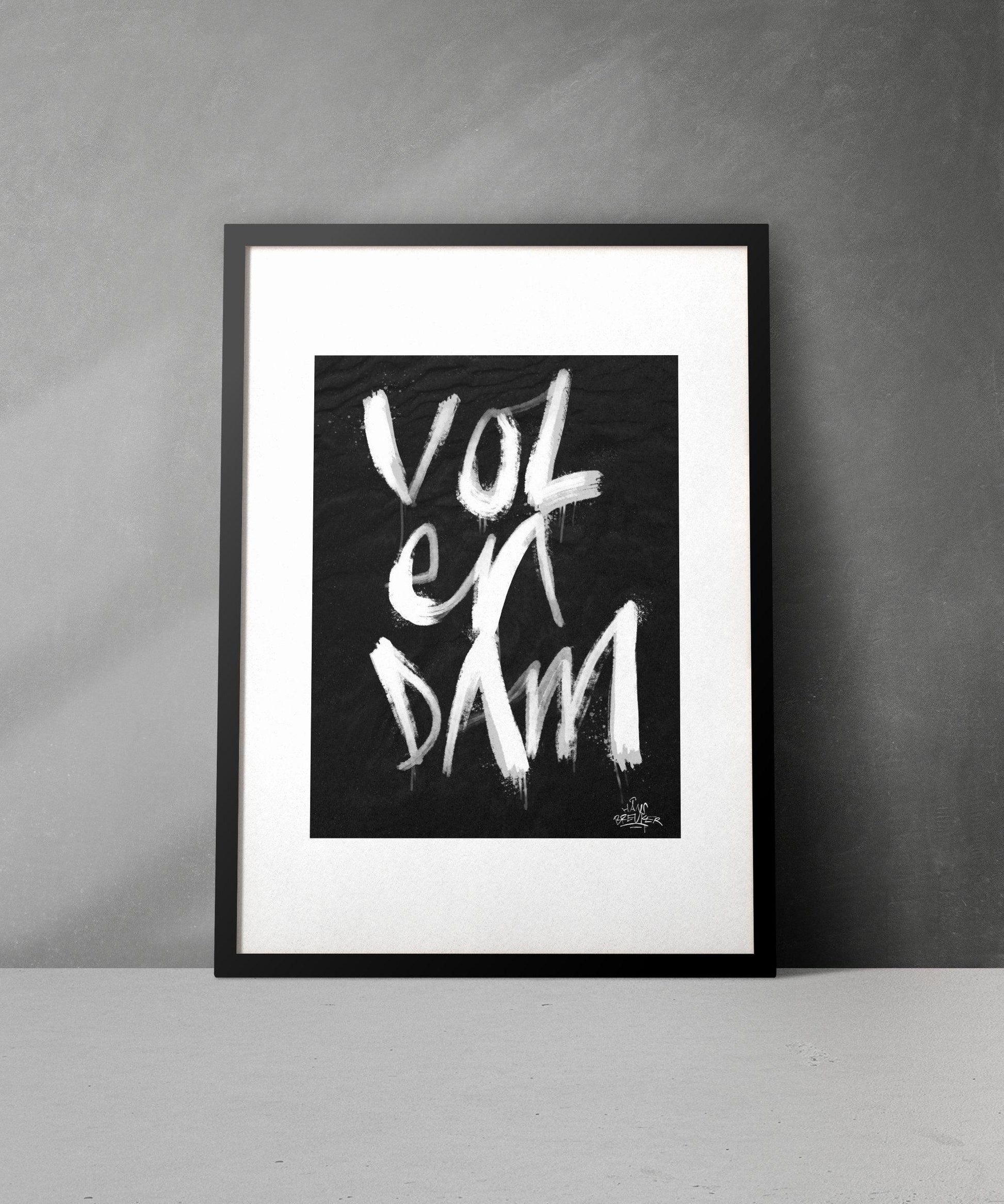 Kalligrafie Poster Volendam - Hans Breuker