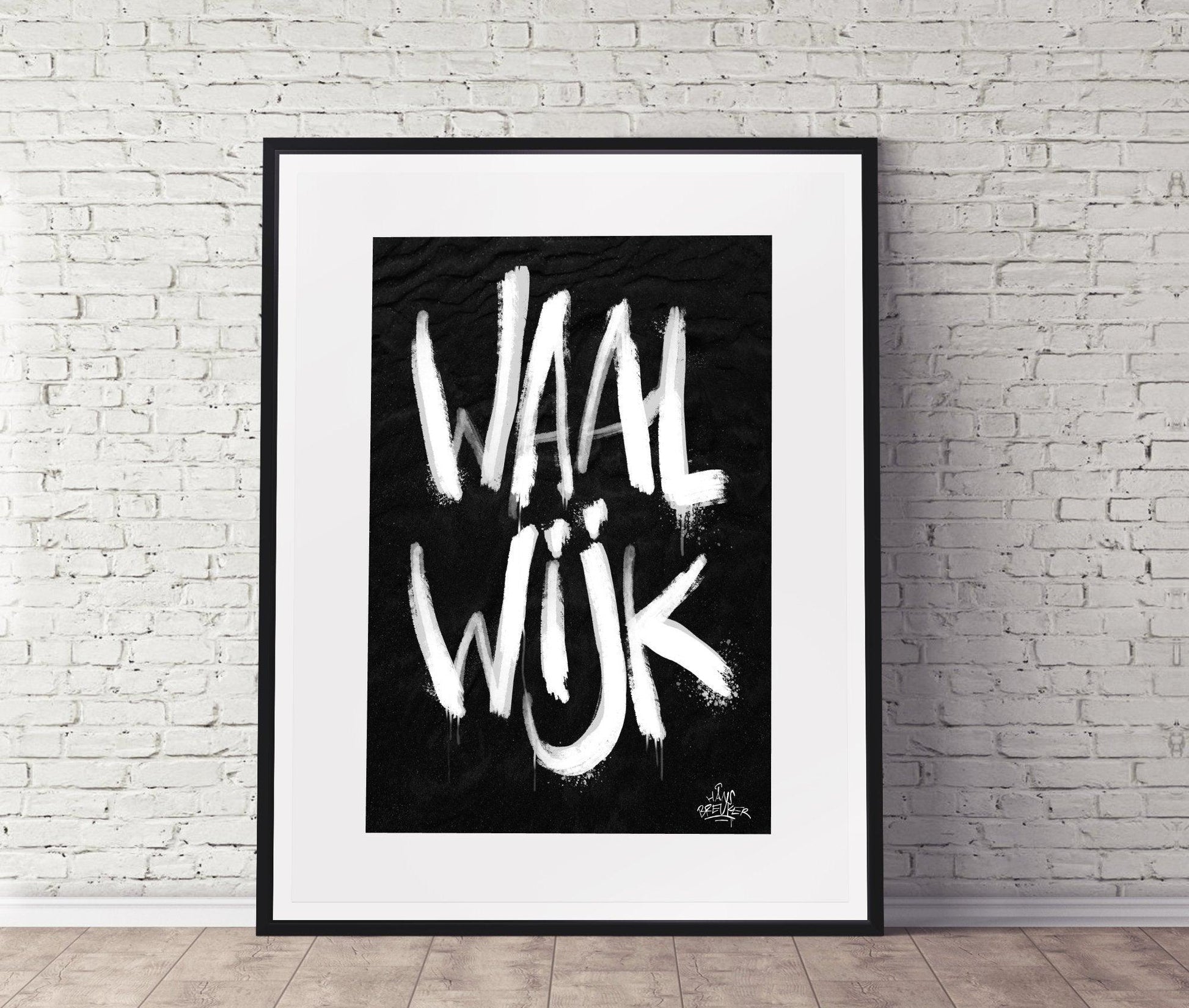 Kalligrafie Poster Waalwijk - Hans Breuker