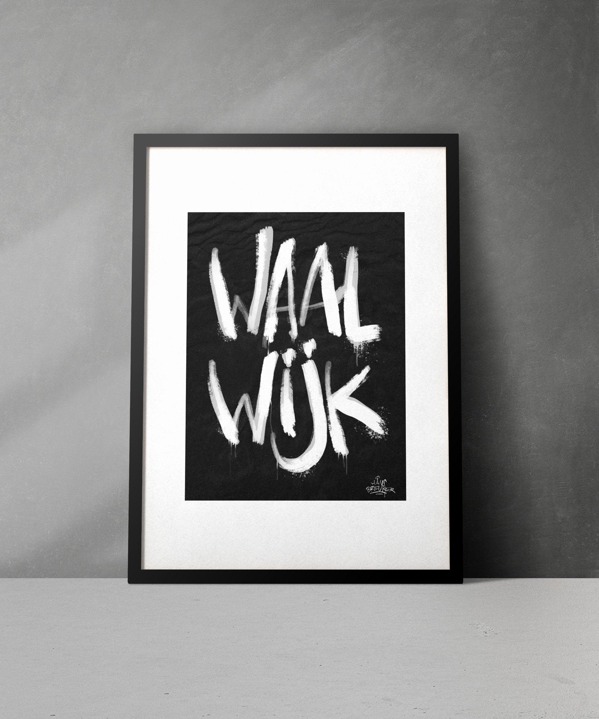 Kalligrafie Poster Waalwijk - Hans Breuker