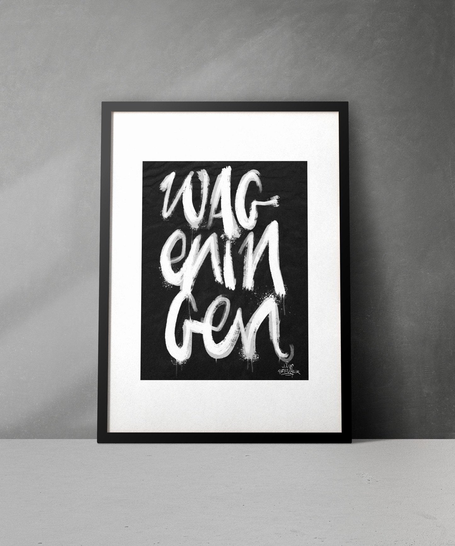 Kalligrafie Poster Wageningen - Hans Breuker
