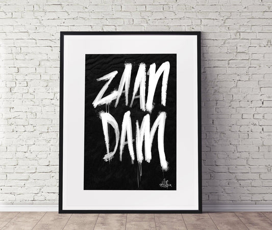 Kalligrafie Poster Zaandam - Hans Breuker