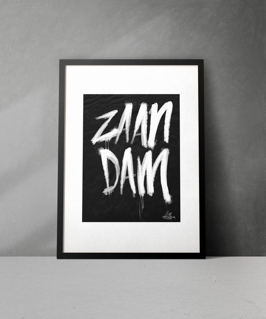 Kalligrafie Poster Zaandam - Hans Breuker