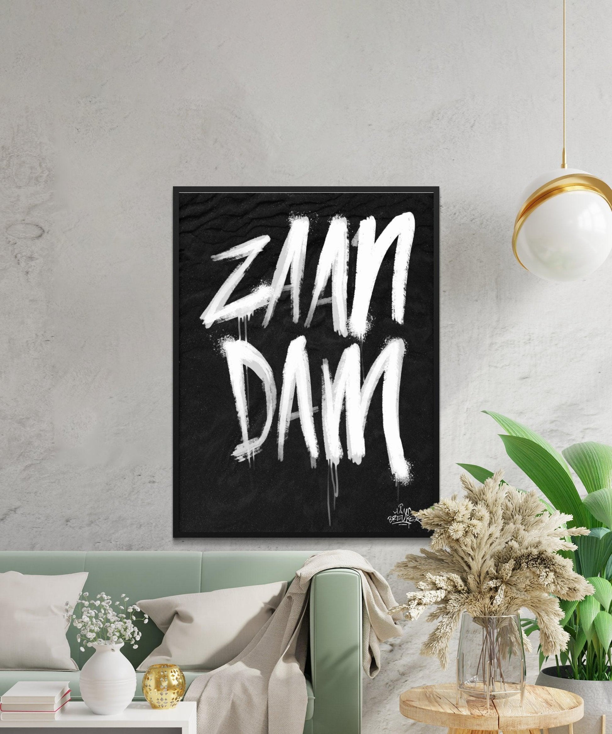 Kalligrafie Poster Zaandam - Hans Breuker
