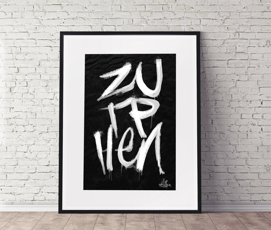 Kalligrafie Poster Zutphen - Hans Breuker