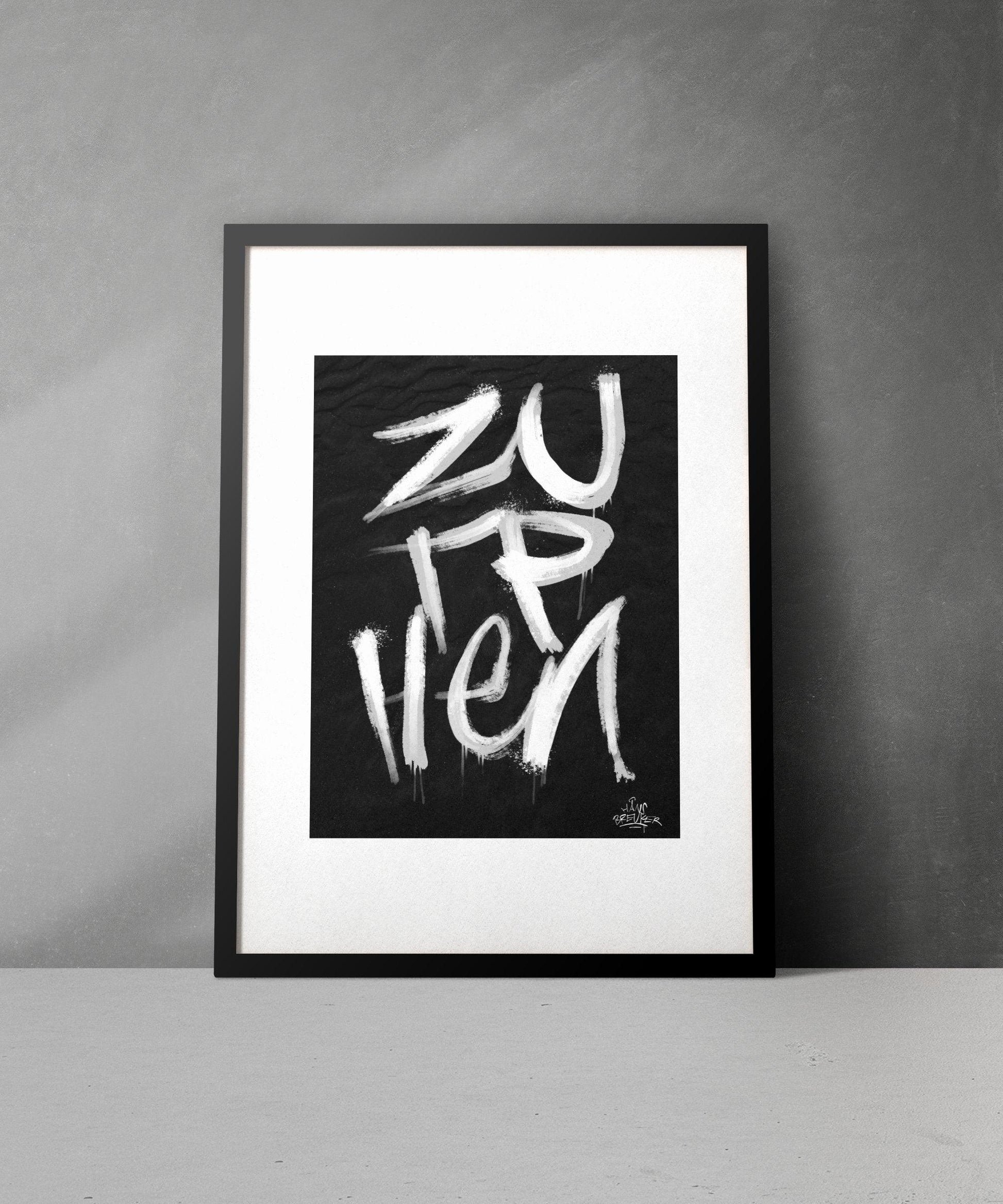 Kalligrafie Poster Zutphen - Hans Breuker