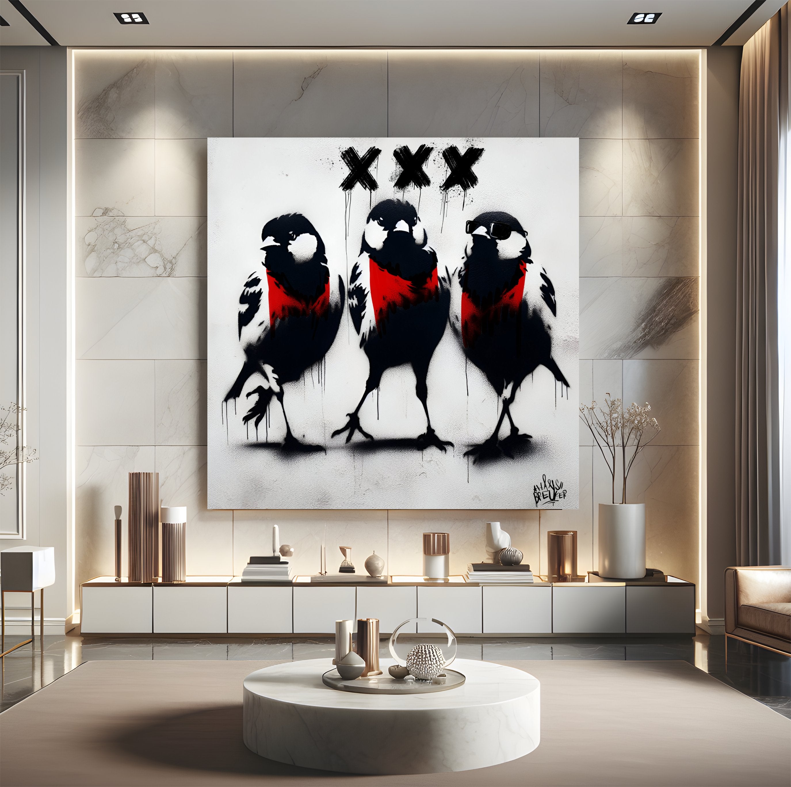 Three little birds Amsterdam stencil art