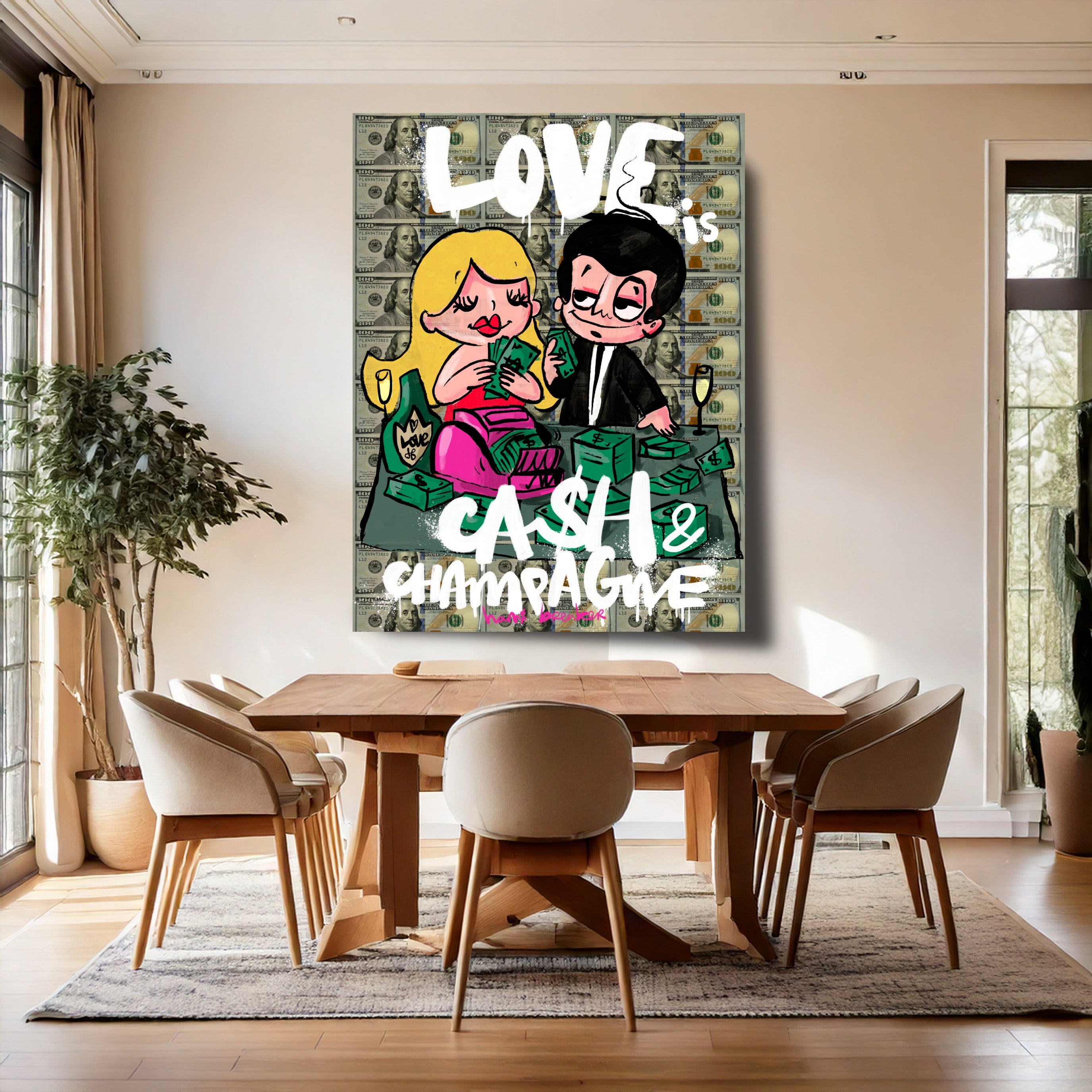 Love is cash and champagne