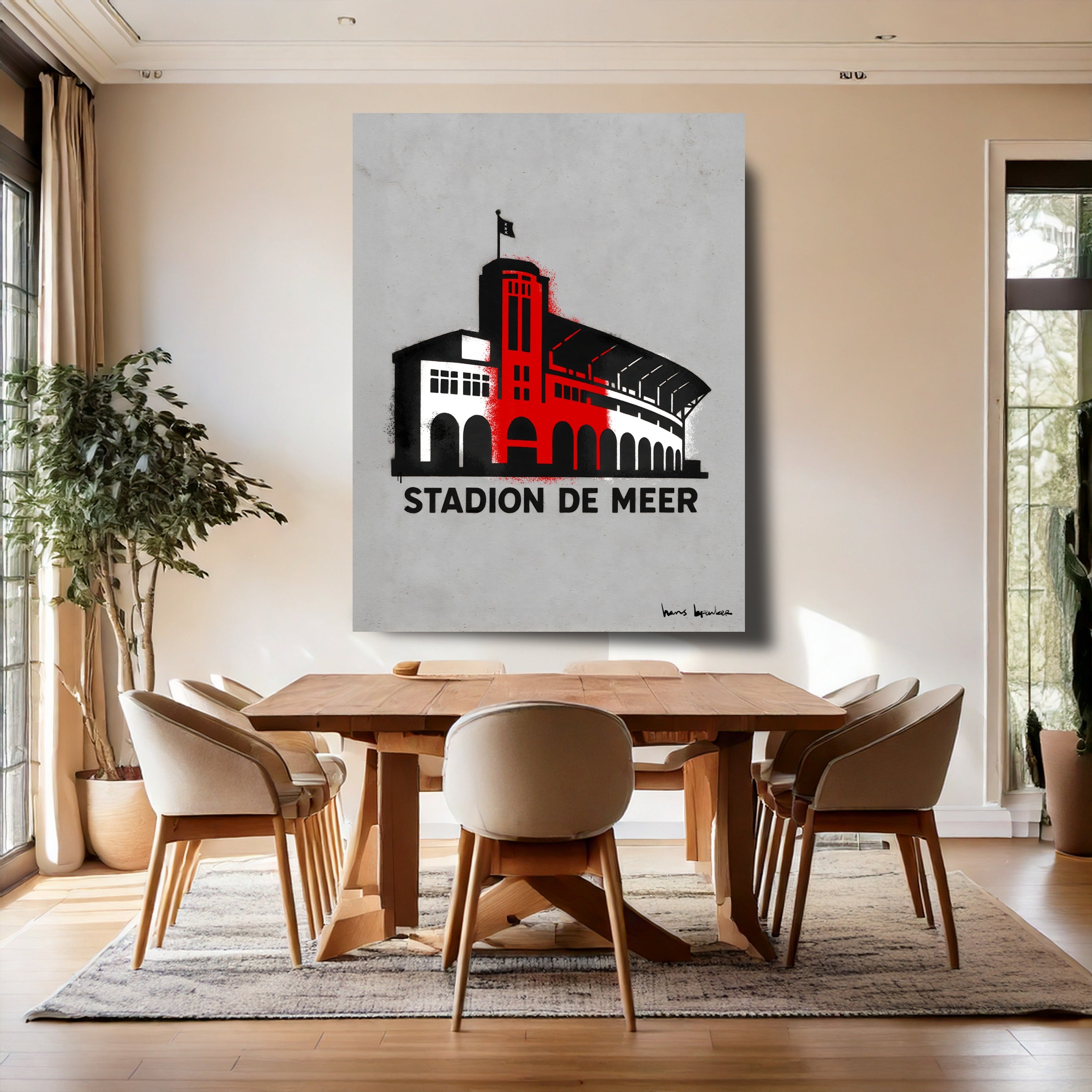 De meer smal rood wit