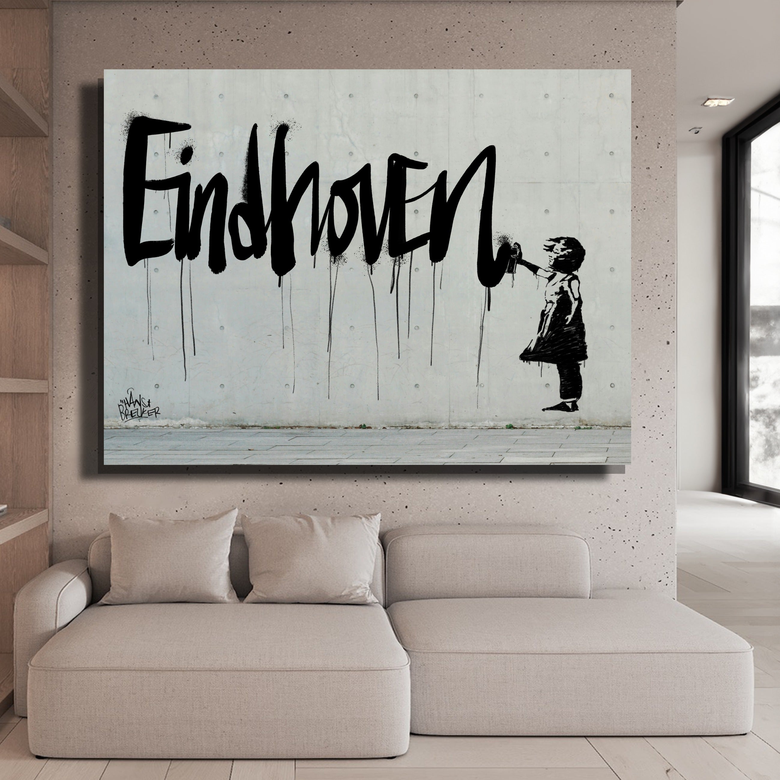 Spuitbusmeisje eindhoven banksy stijl